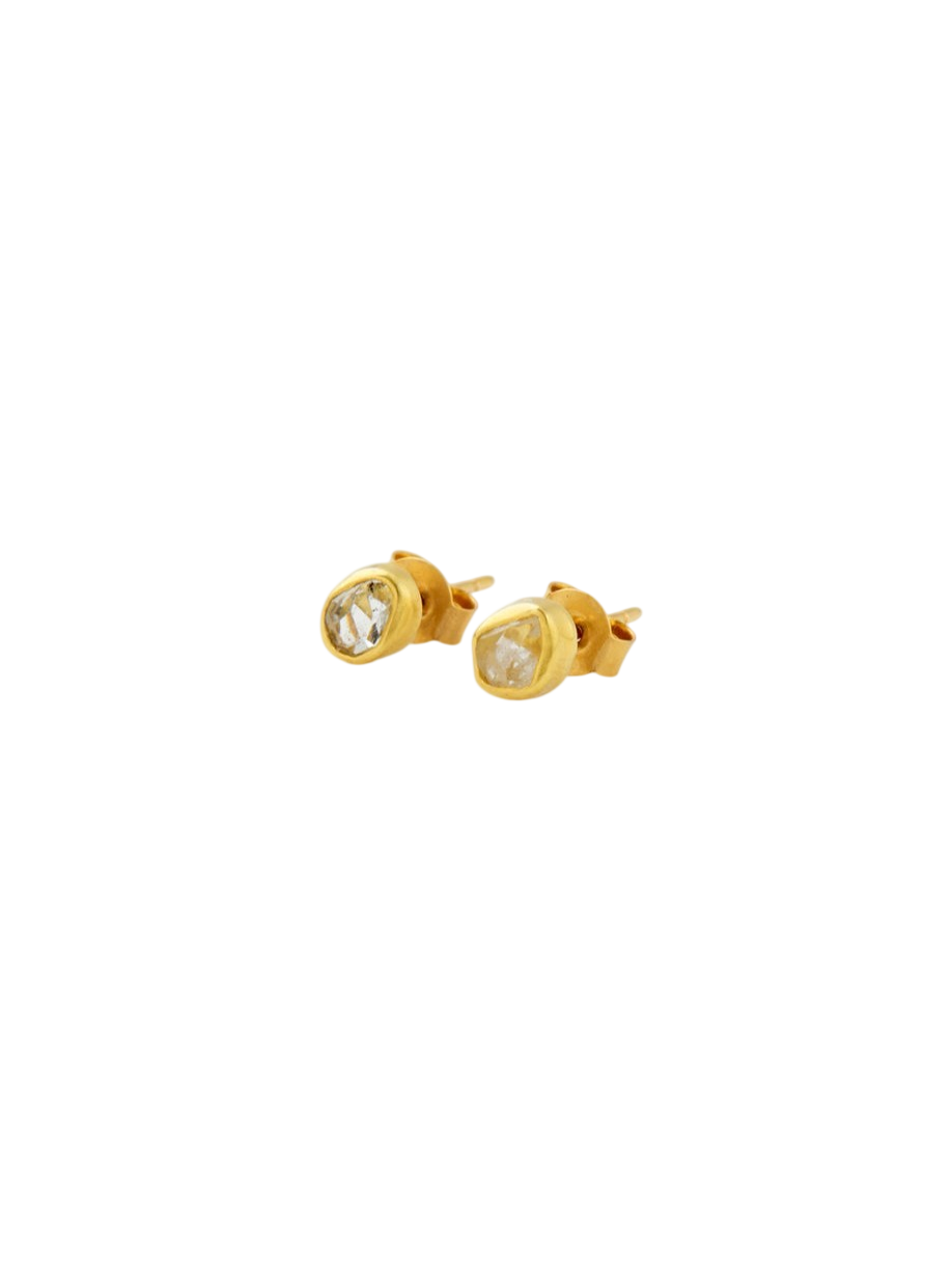 18kt Gold Crystallinity Classic Herkimer Diamond Studs