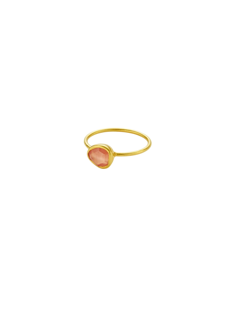 18kt Gold Rhodochrosite Cup Ring
