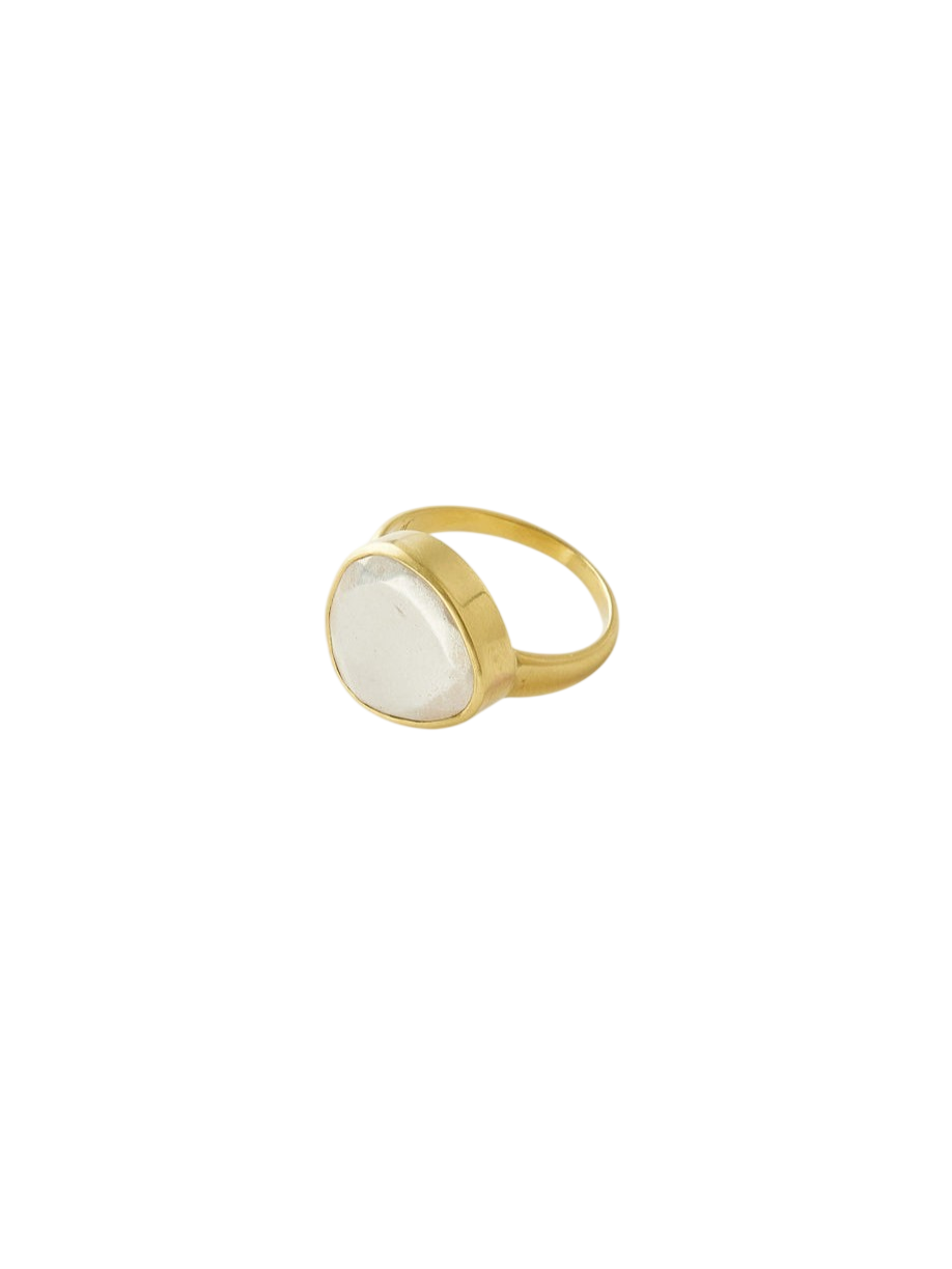 18kt Gold & Silver Chandra Greek Ring