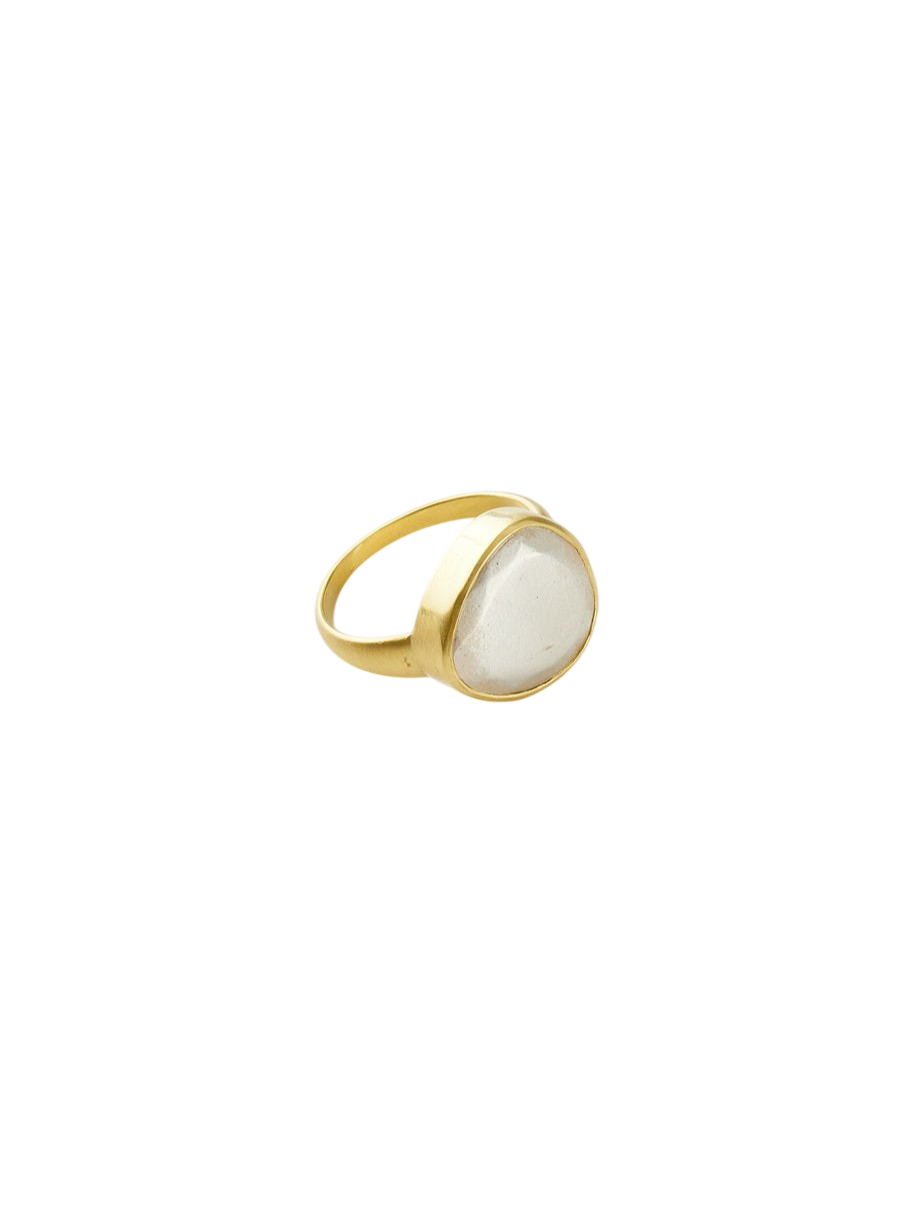 18kt Gold & Silver Chandra Greek Ring
