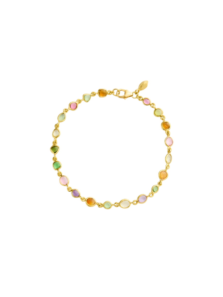18kt Gold Anemone Mixed Stones Full Stone Bracelet photo