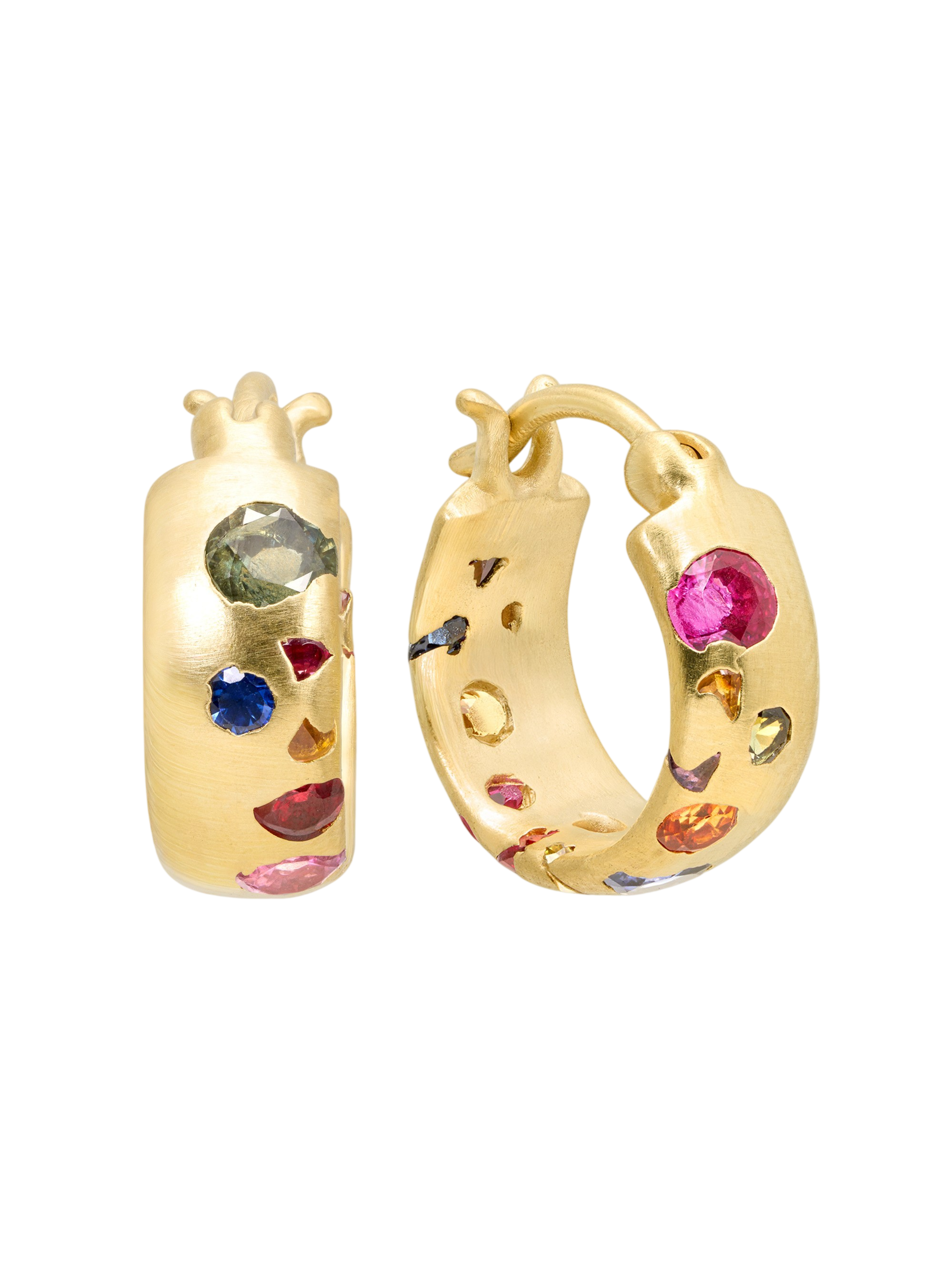 Rainbow Confetti Chubby Hoop Earrings photo