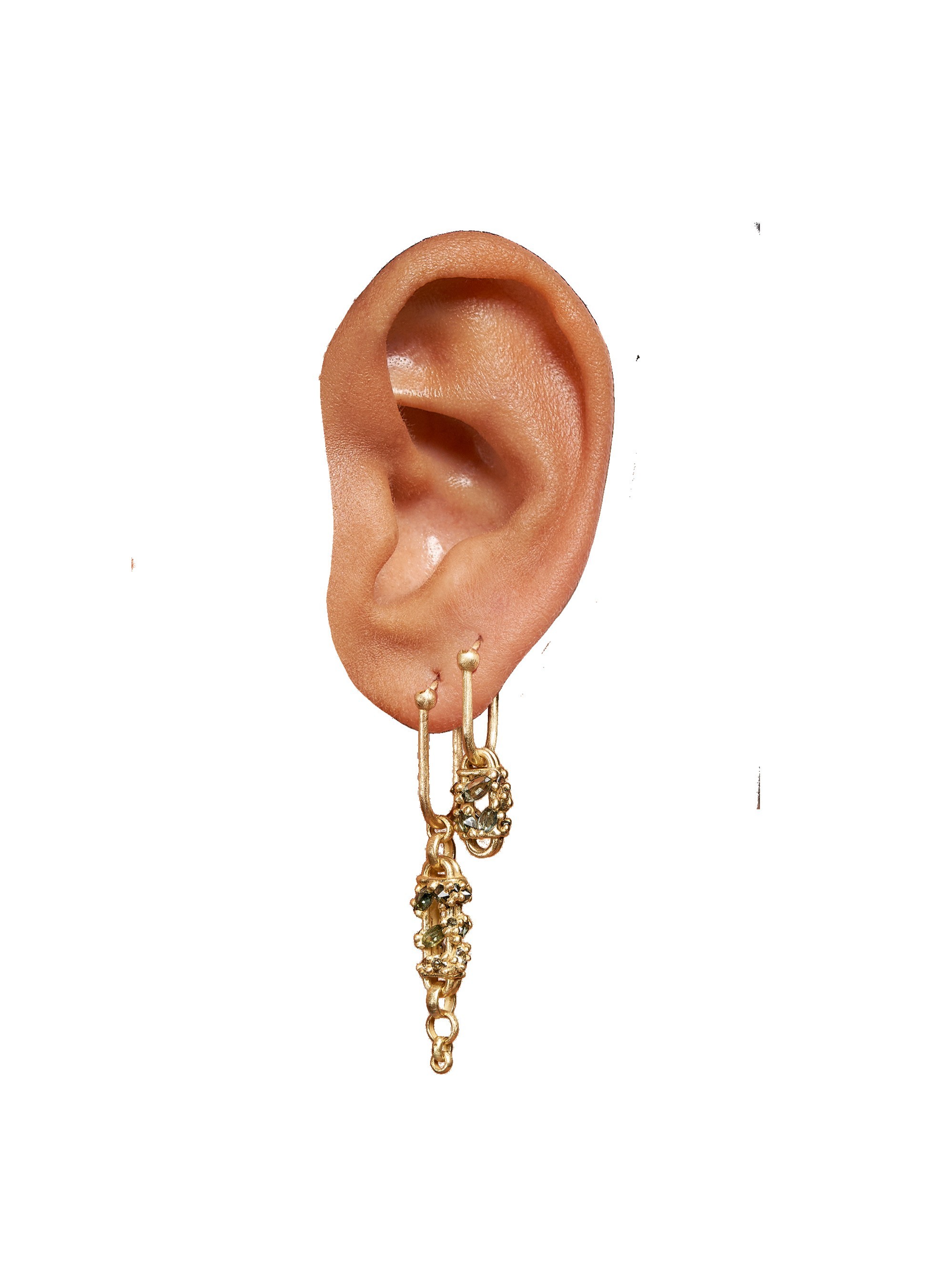 Long Green Fontaine Earrings