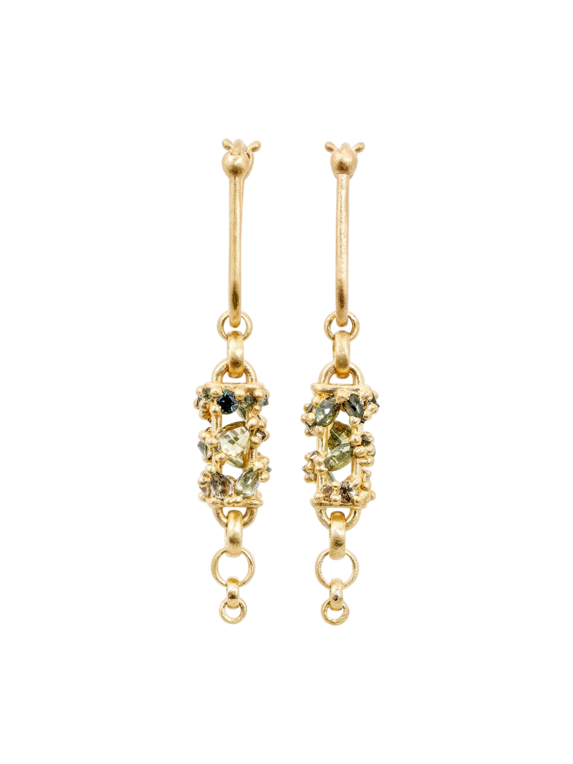 Long Green Fontaine Earrings photo