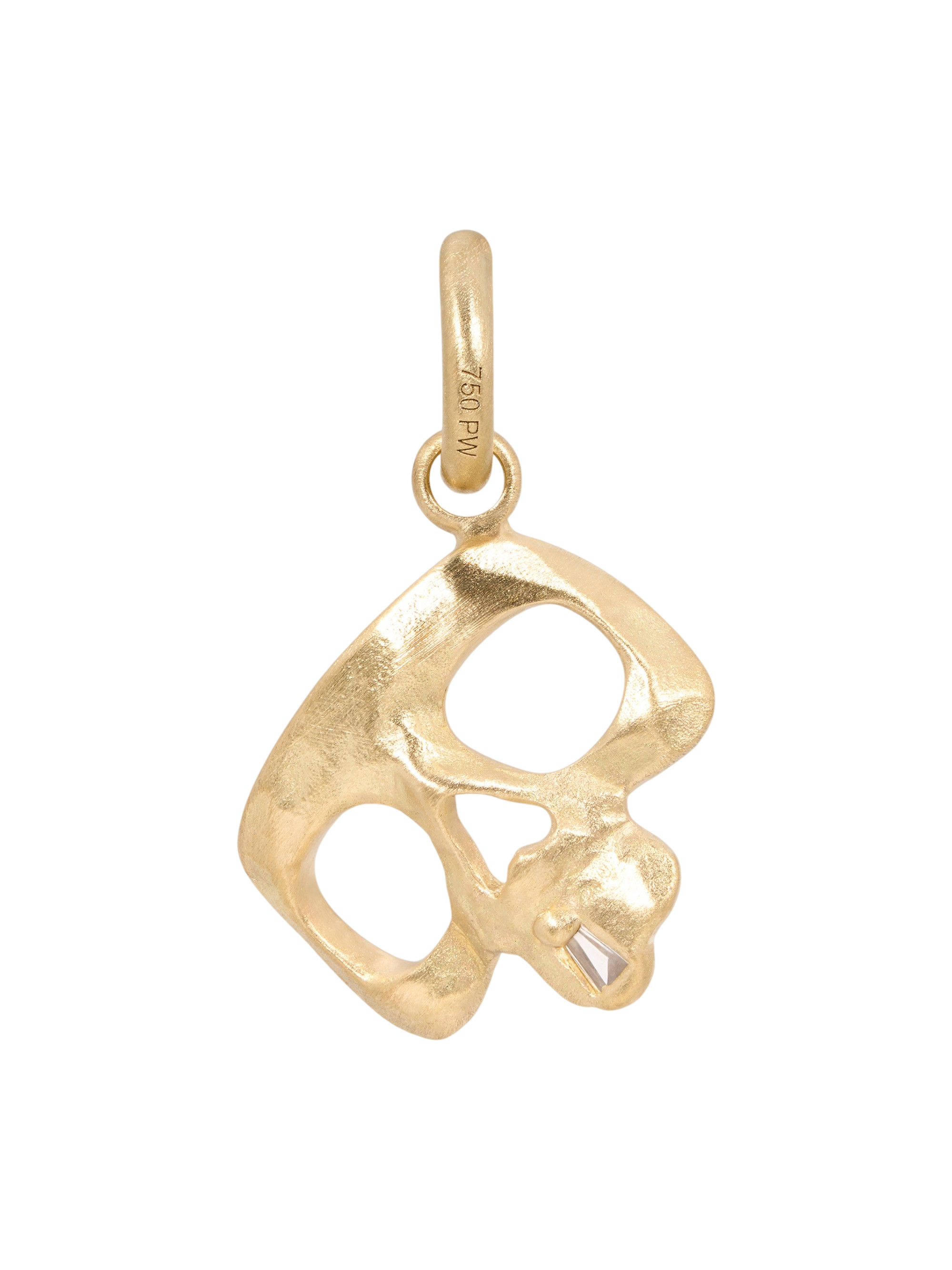 Diamond Snaggletooth Skull Charm photo