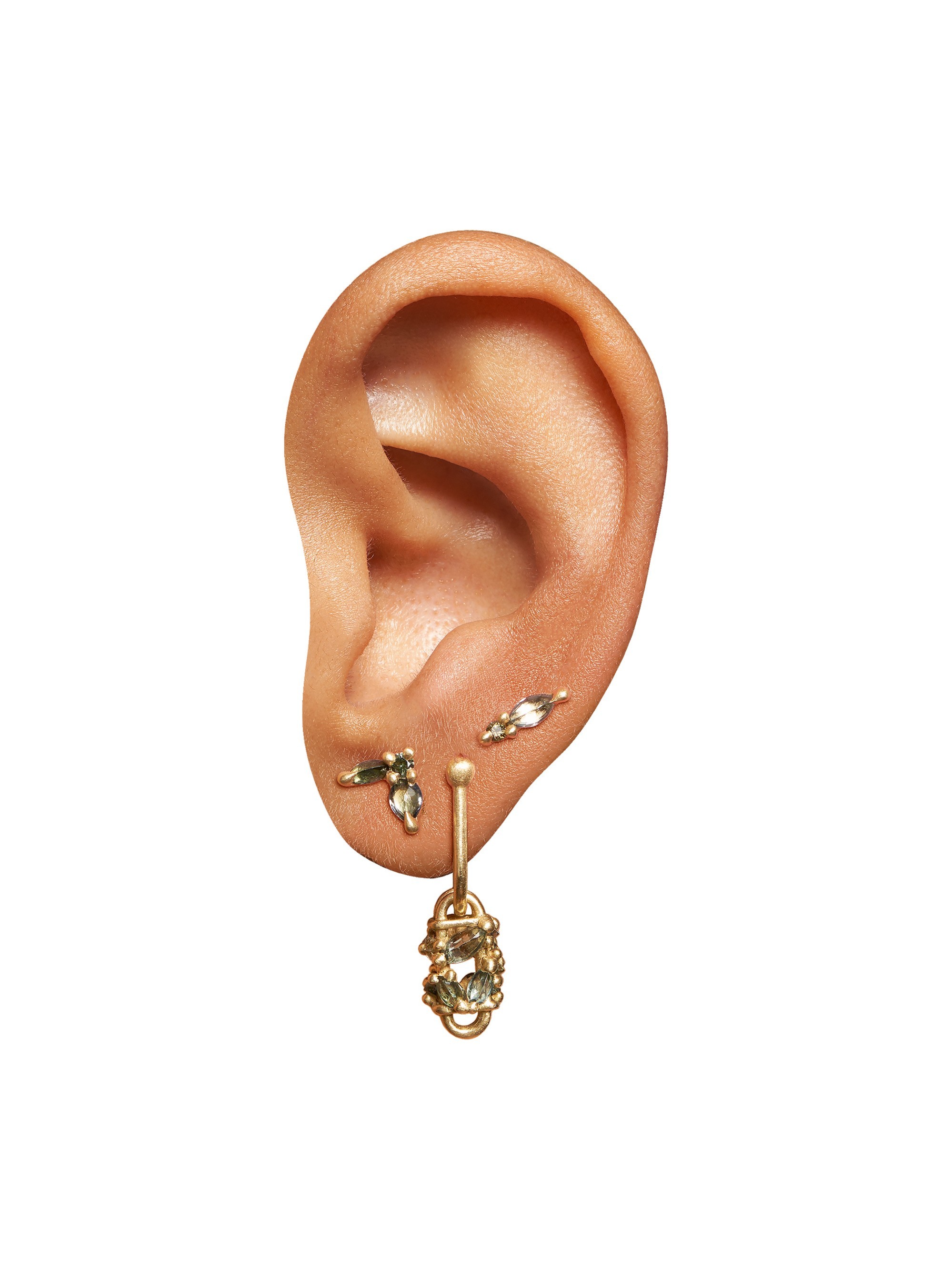 Green Floret Stud Earring