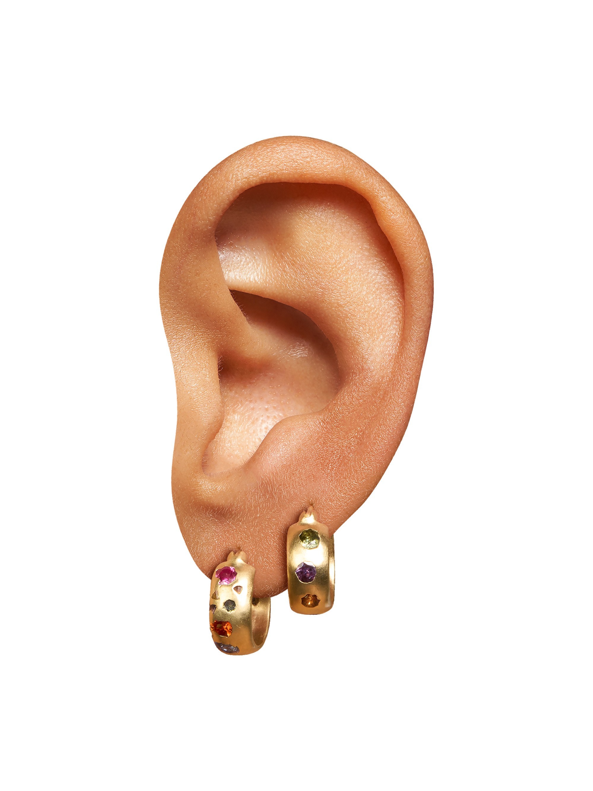 Rainbow Celeste Chubby Hoop Earrings