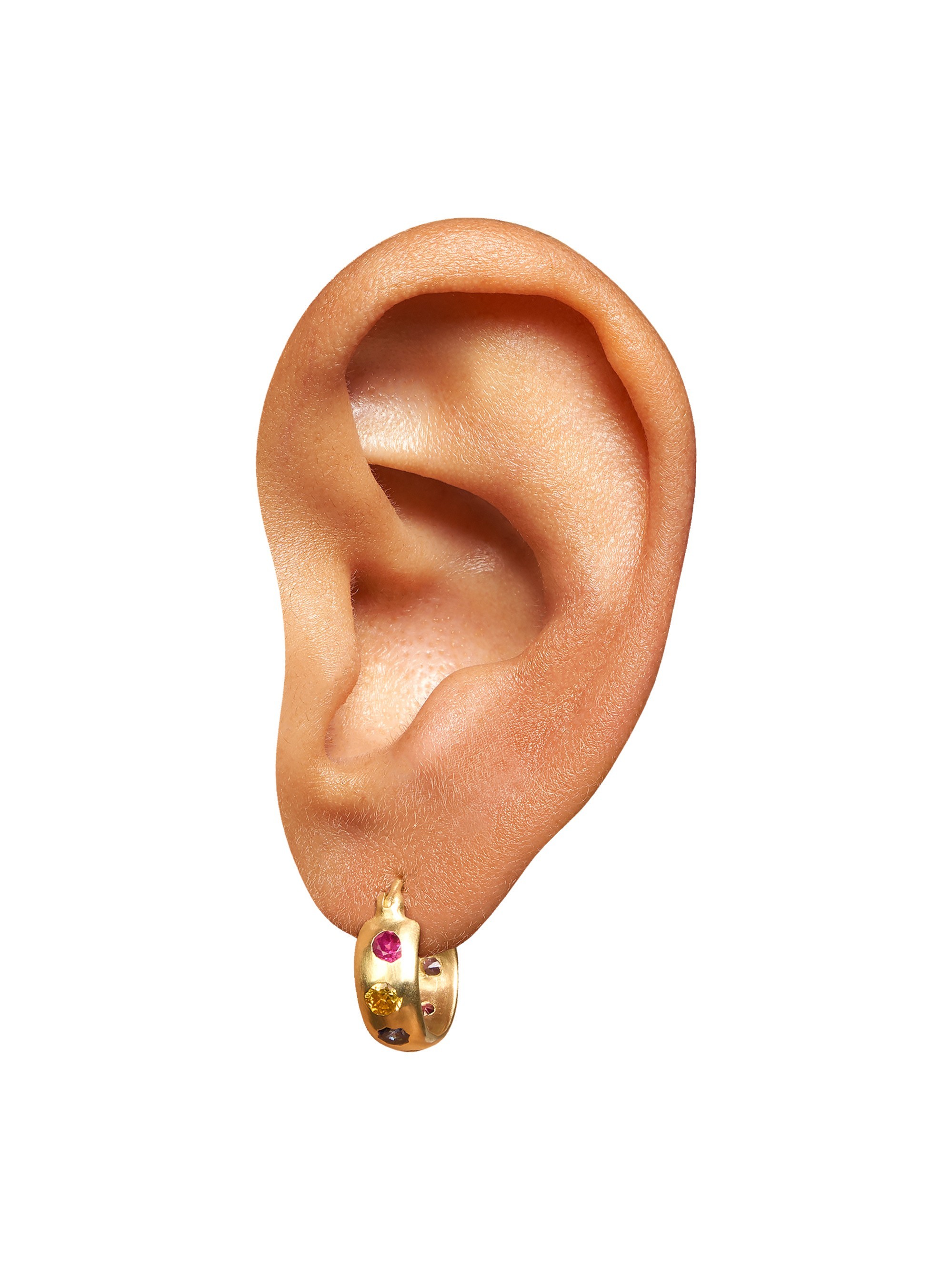 Rainbow Celeste Chubby Hoop Earrings