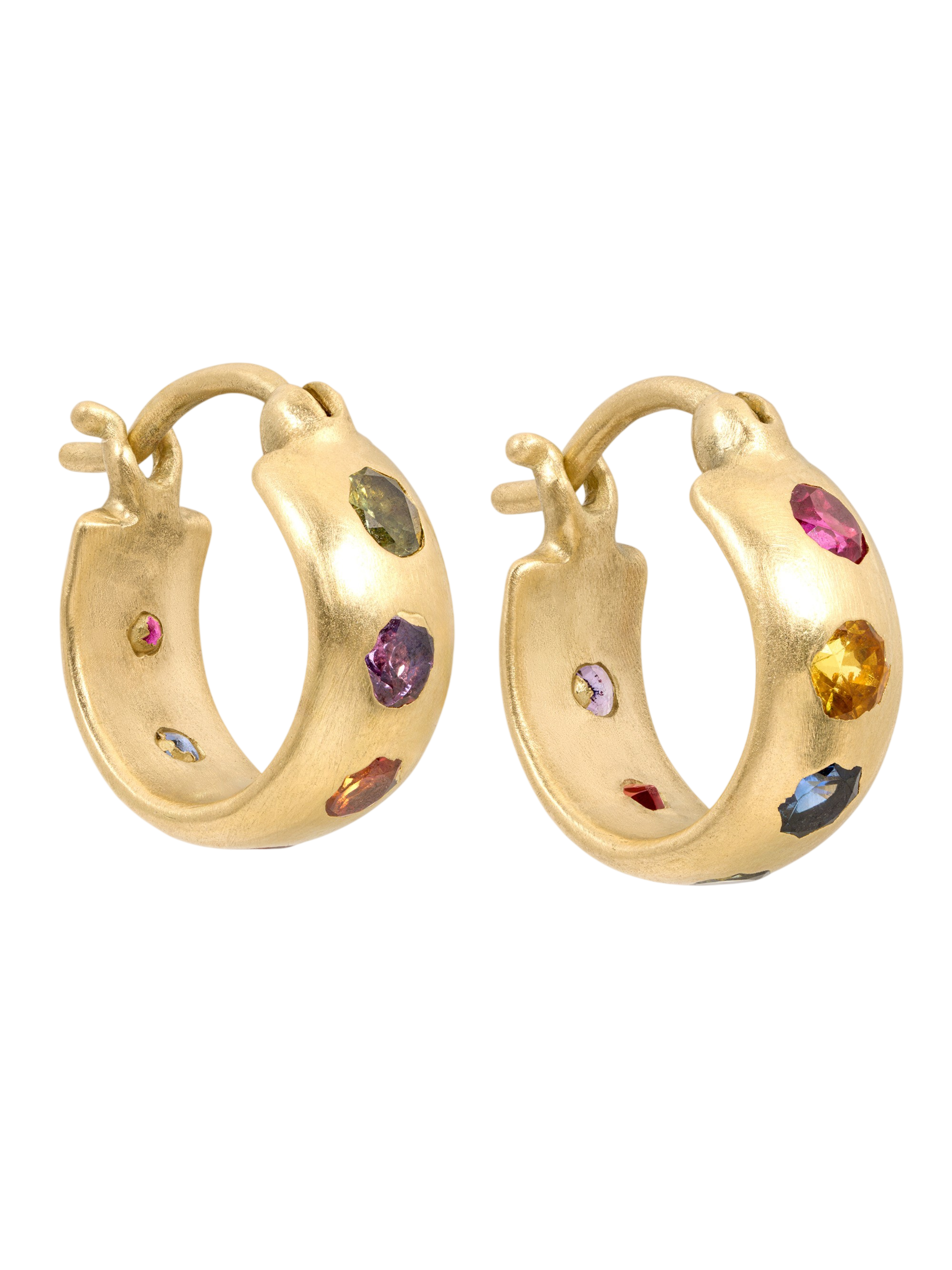 Rainbow Celeste Chubby Hoop Earrings