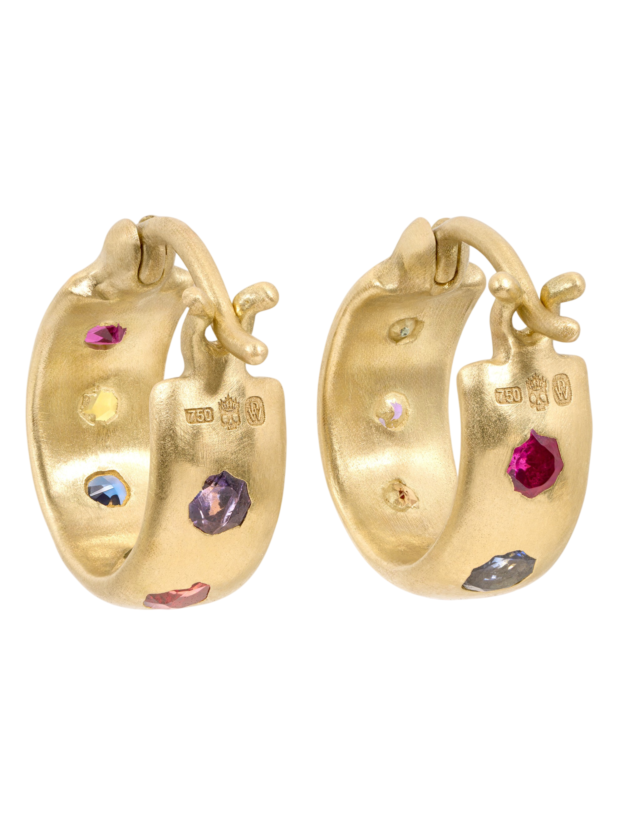 Rainbow Celeste Chubby Hoop Earrings