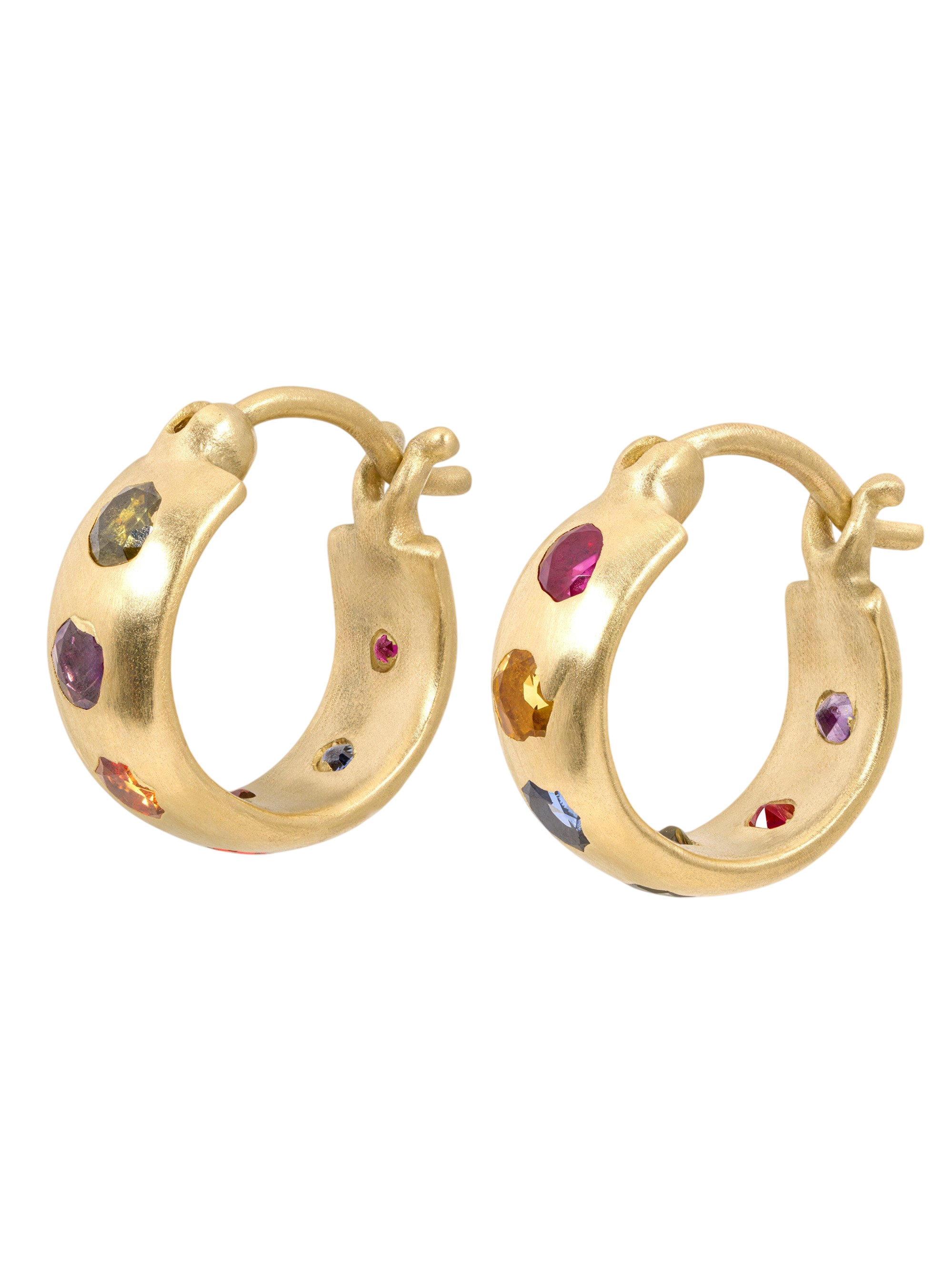 Rainbow Celeste Chubby Hoop Earrings