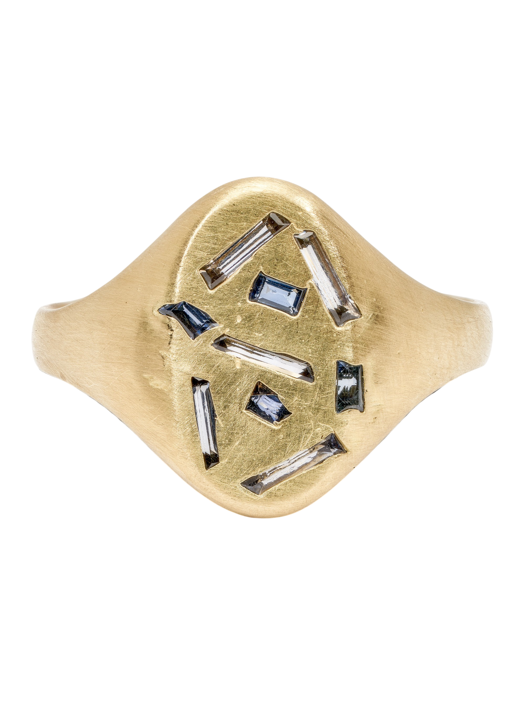 Blue Baguette Signet Ring photo
