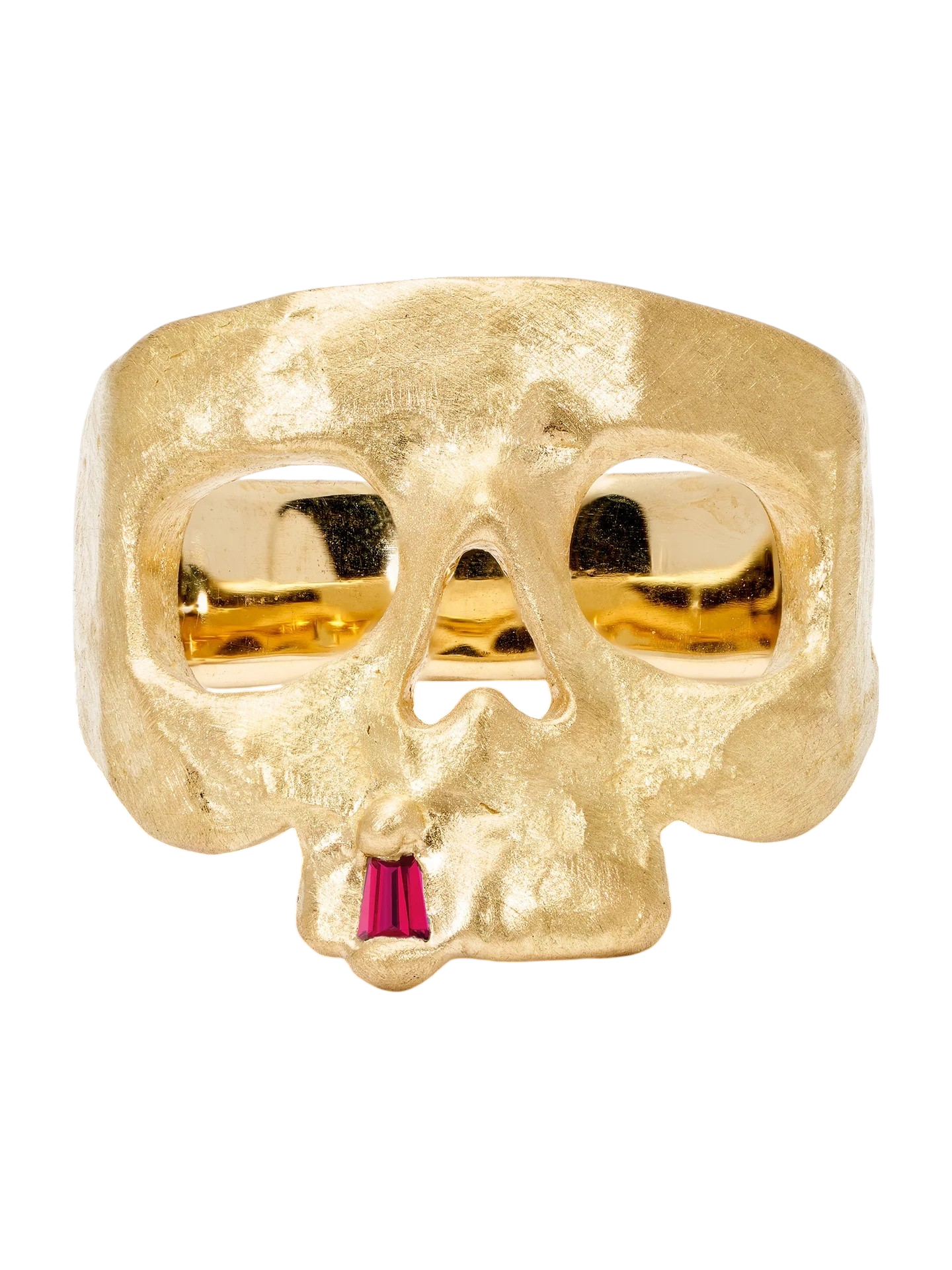 Extra Small Ruby Snaggletooth Skull Ring photo