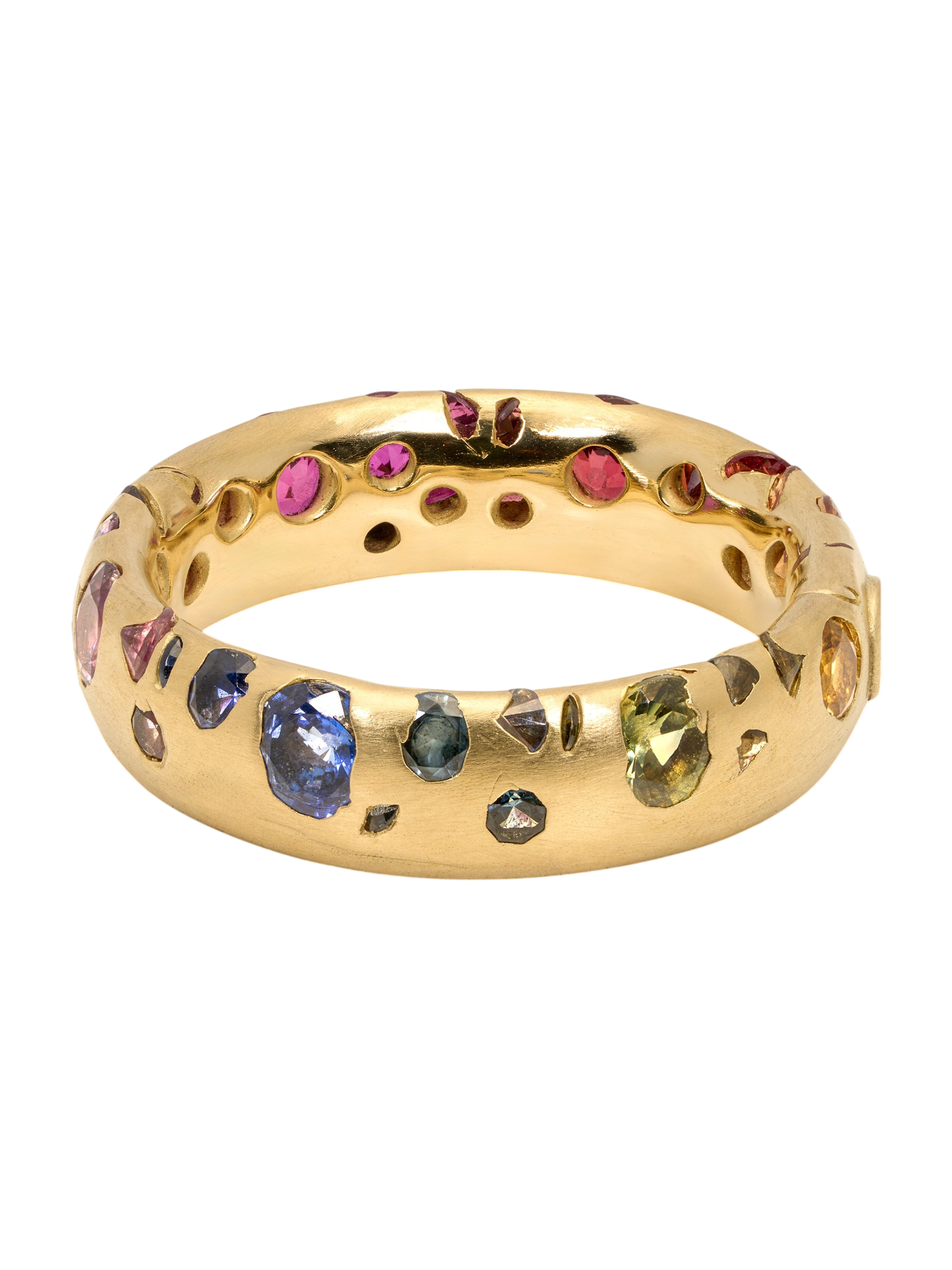 Wide Rainbow Gradient Confetti Ring