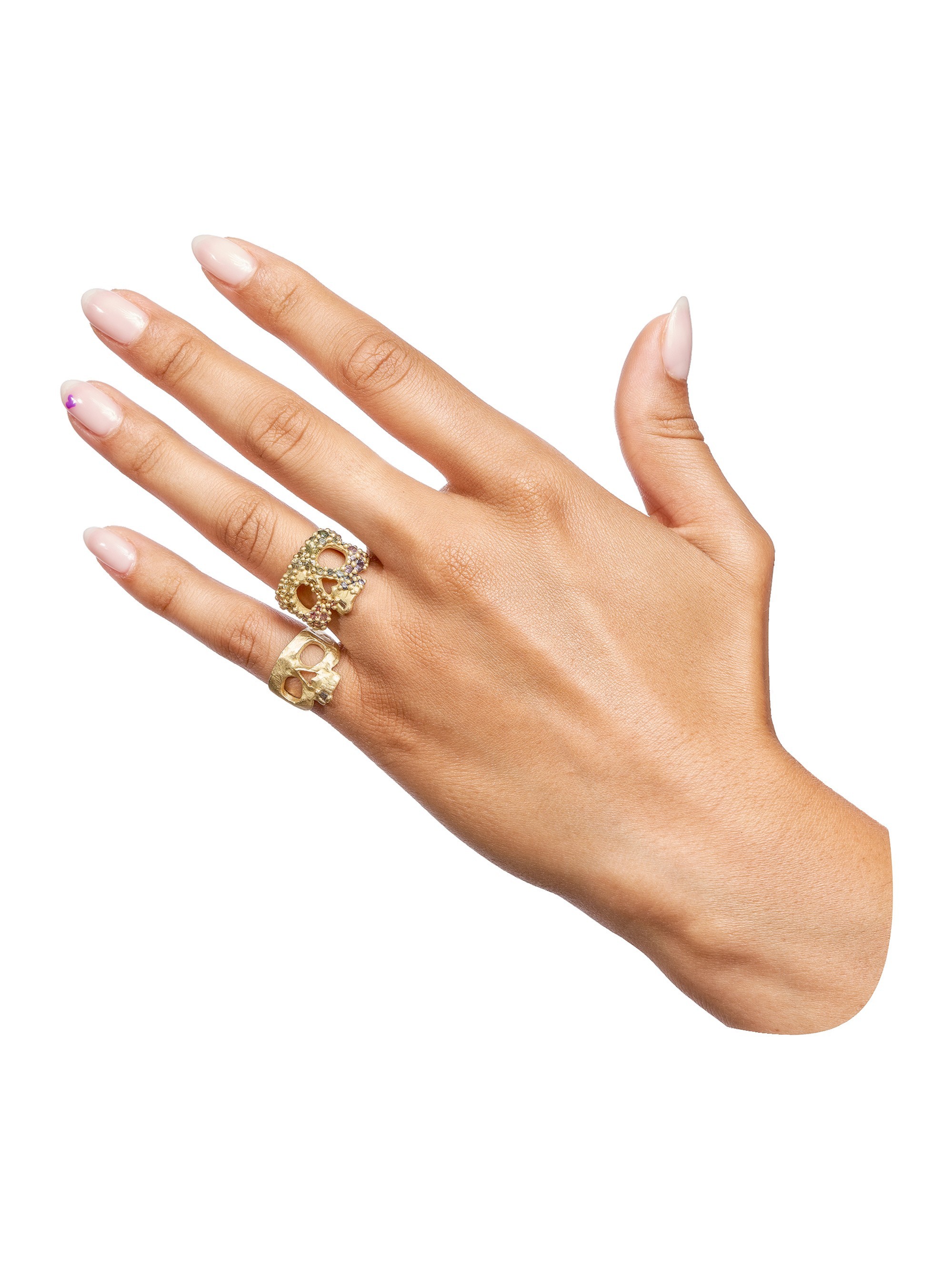 Extra Small Diamond Snaggletooth Skull Ring