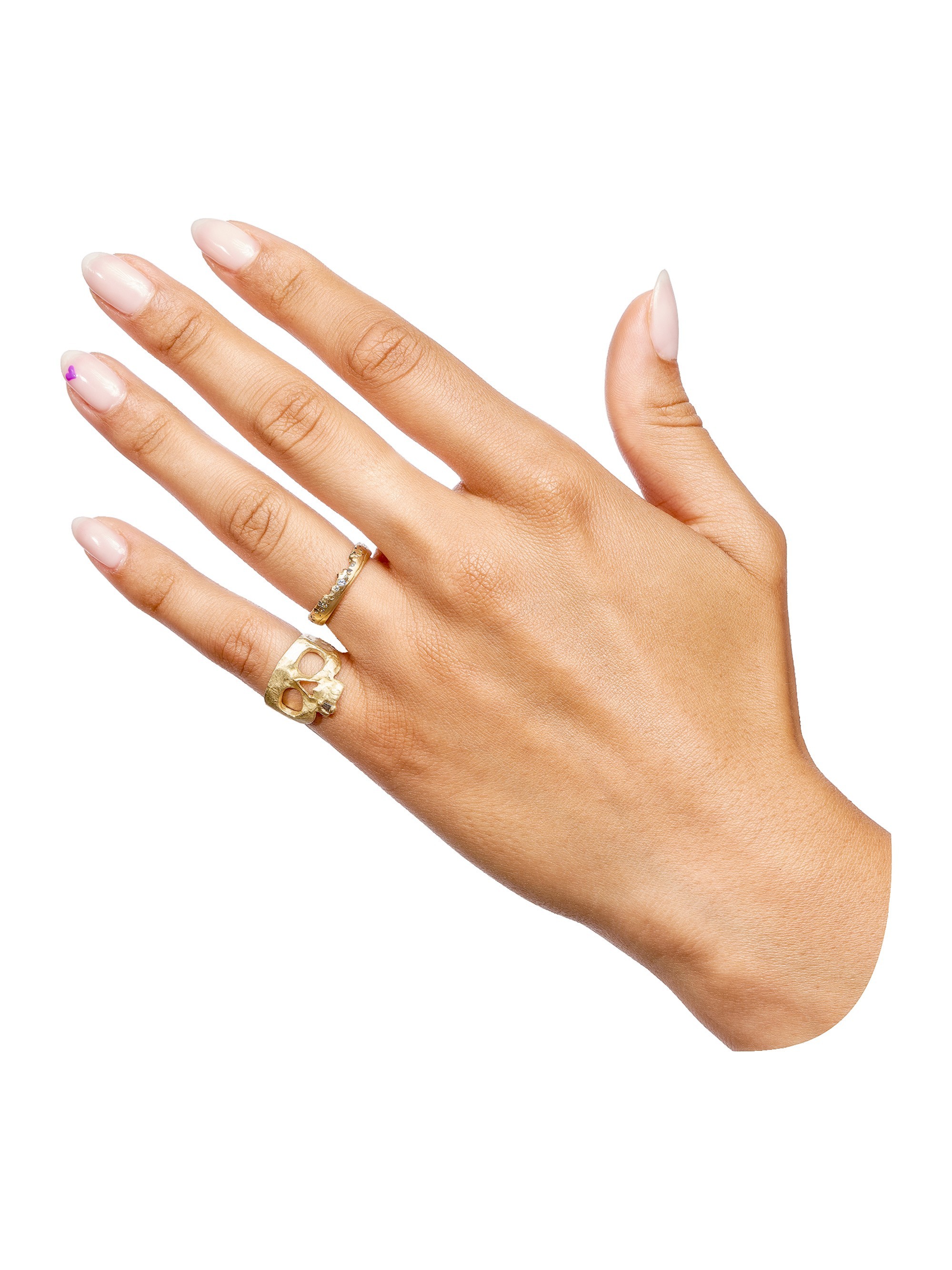 Extra Small Diamond Snaggletooth Skull Ring