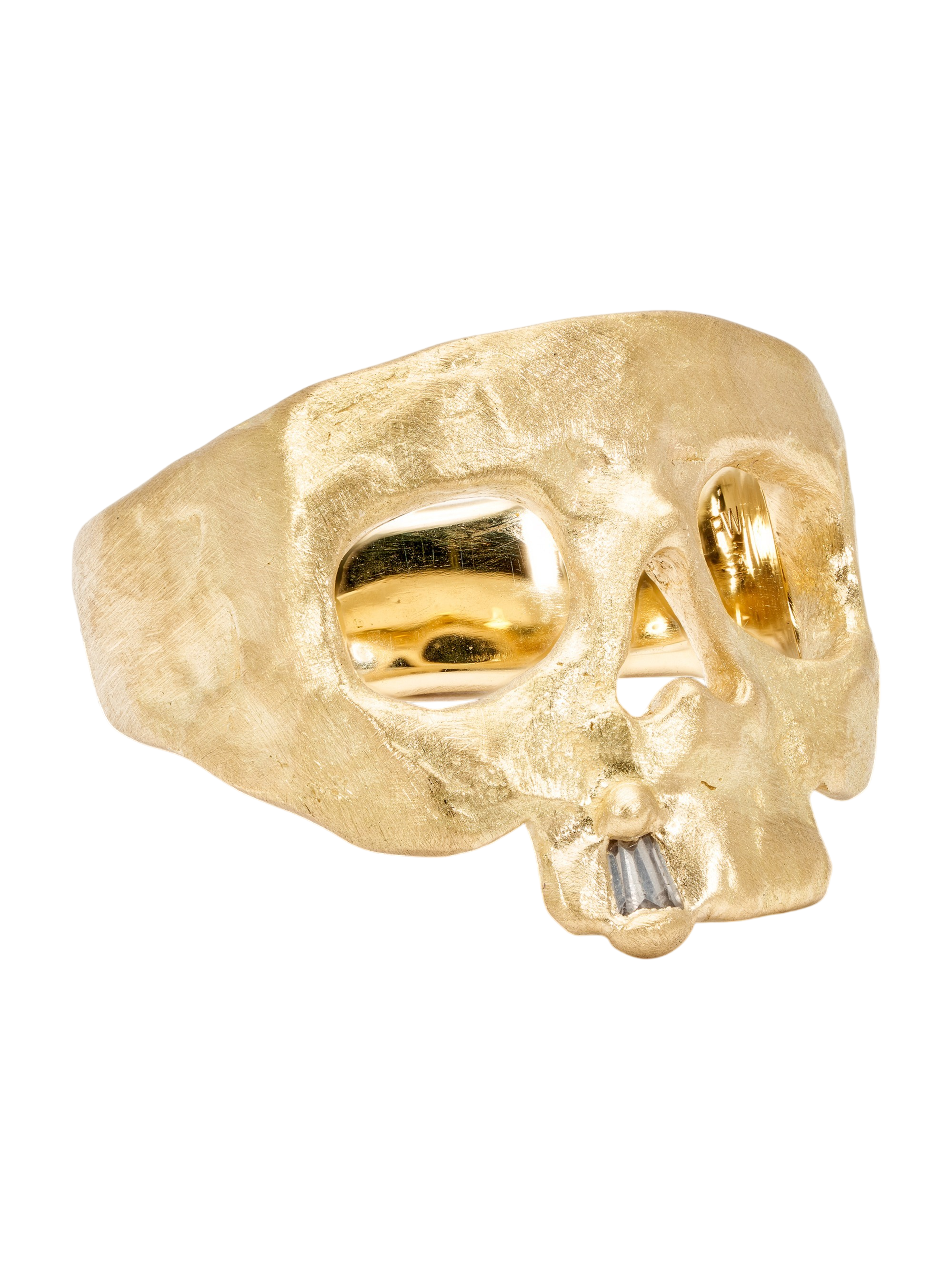 Extra Small Diamond Snaggletooth Skull Ring