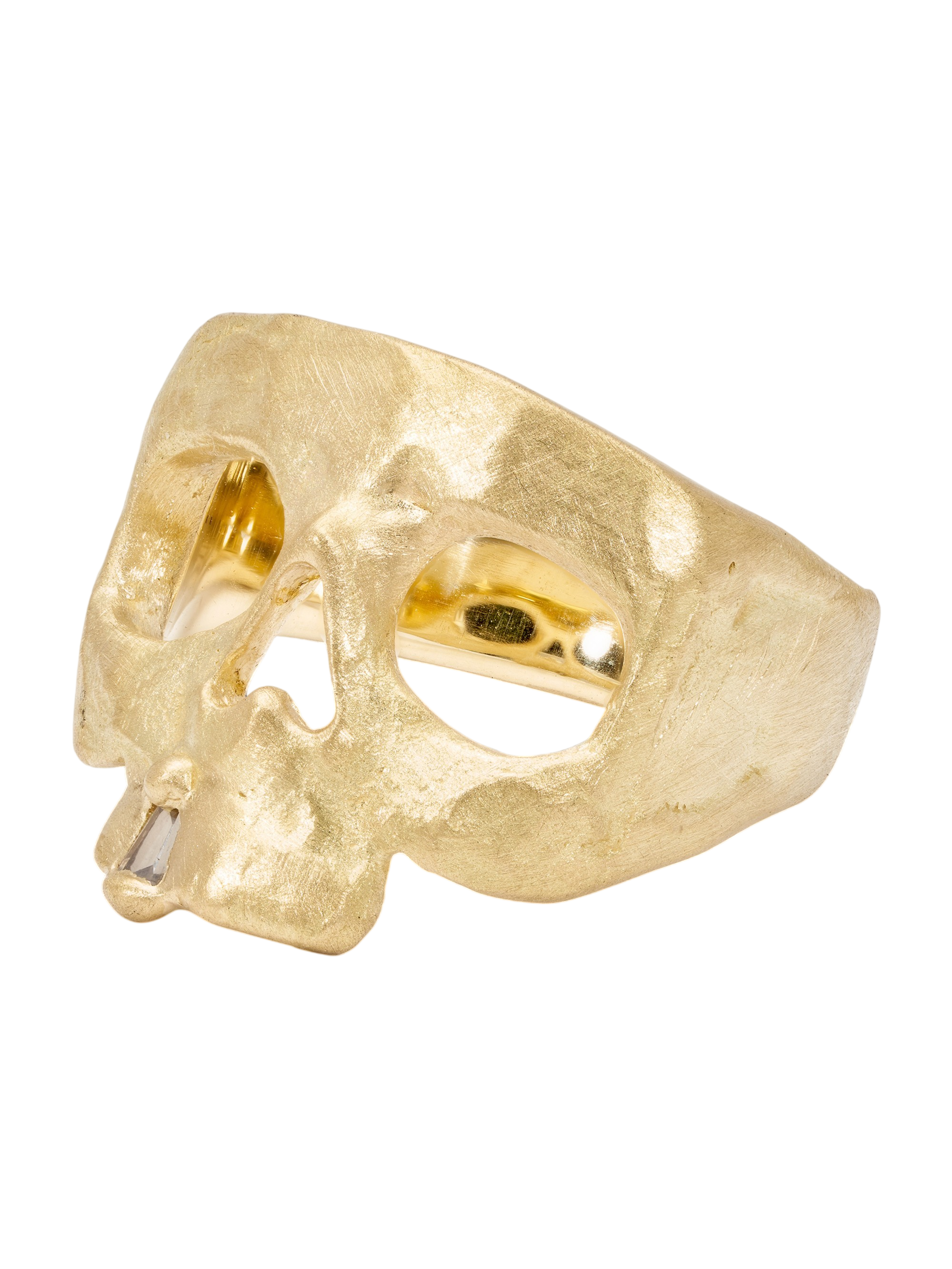 Extra Small Diamond Snaggletooth Skull Ring