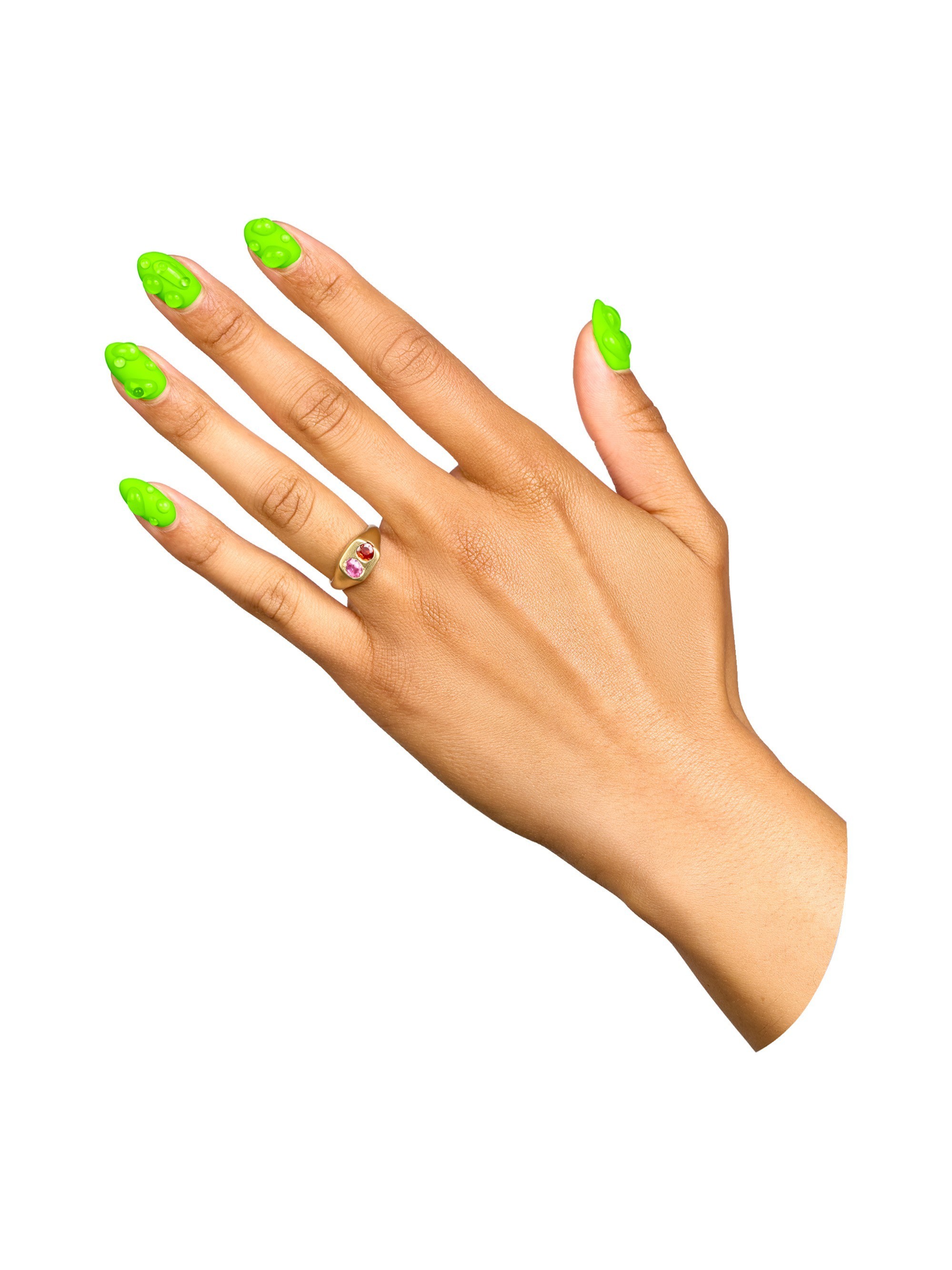 Rainbow Baguette Square Signet Ring