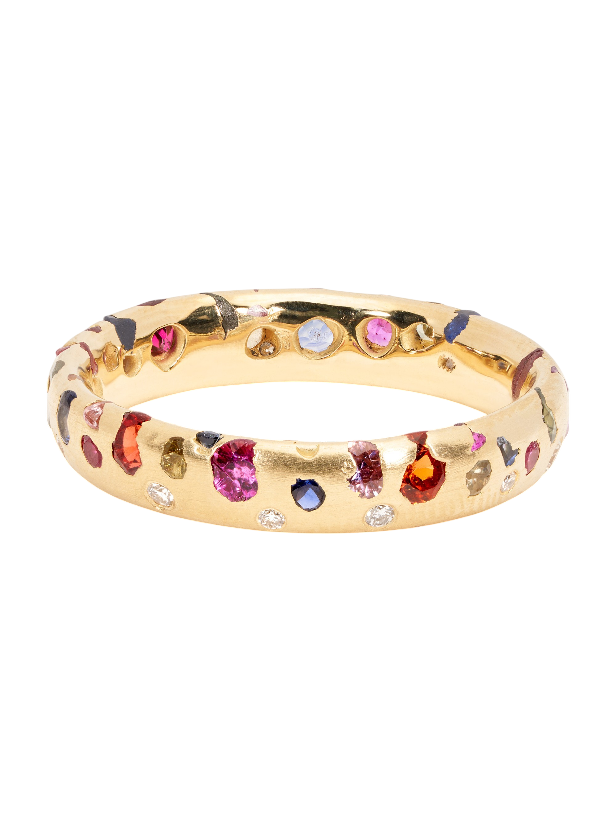 Rainbow Confetti Ring with Diamonds