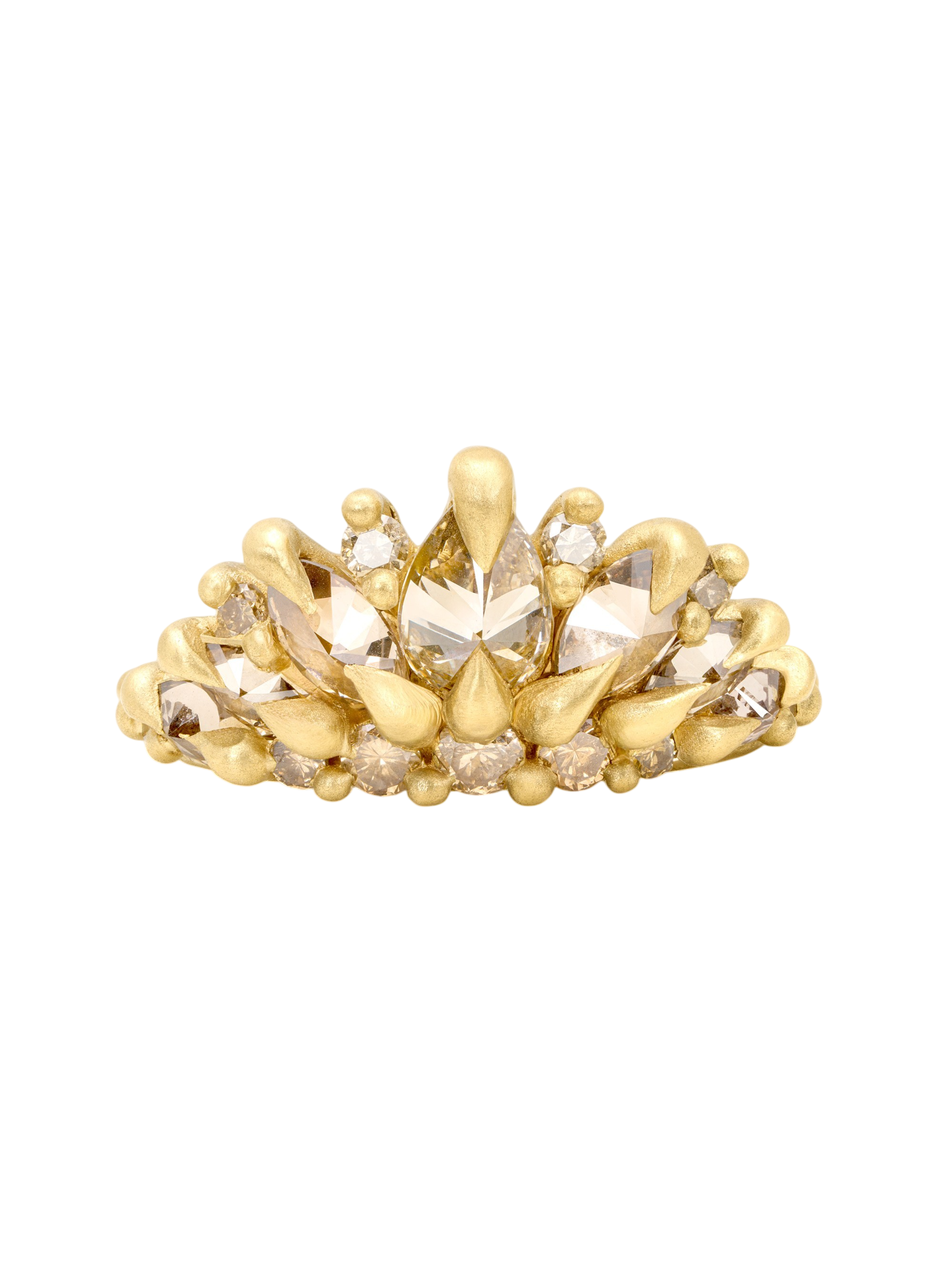 Cognac Diamond Diadema Petal Ring photo