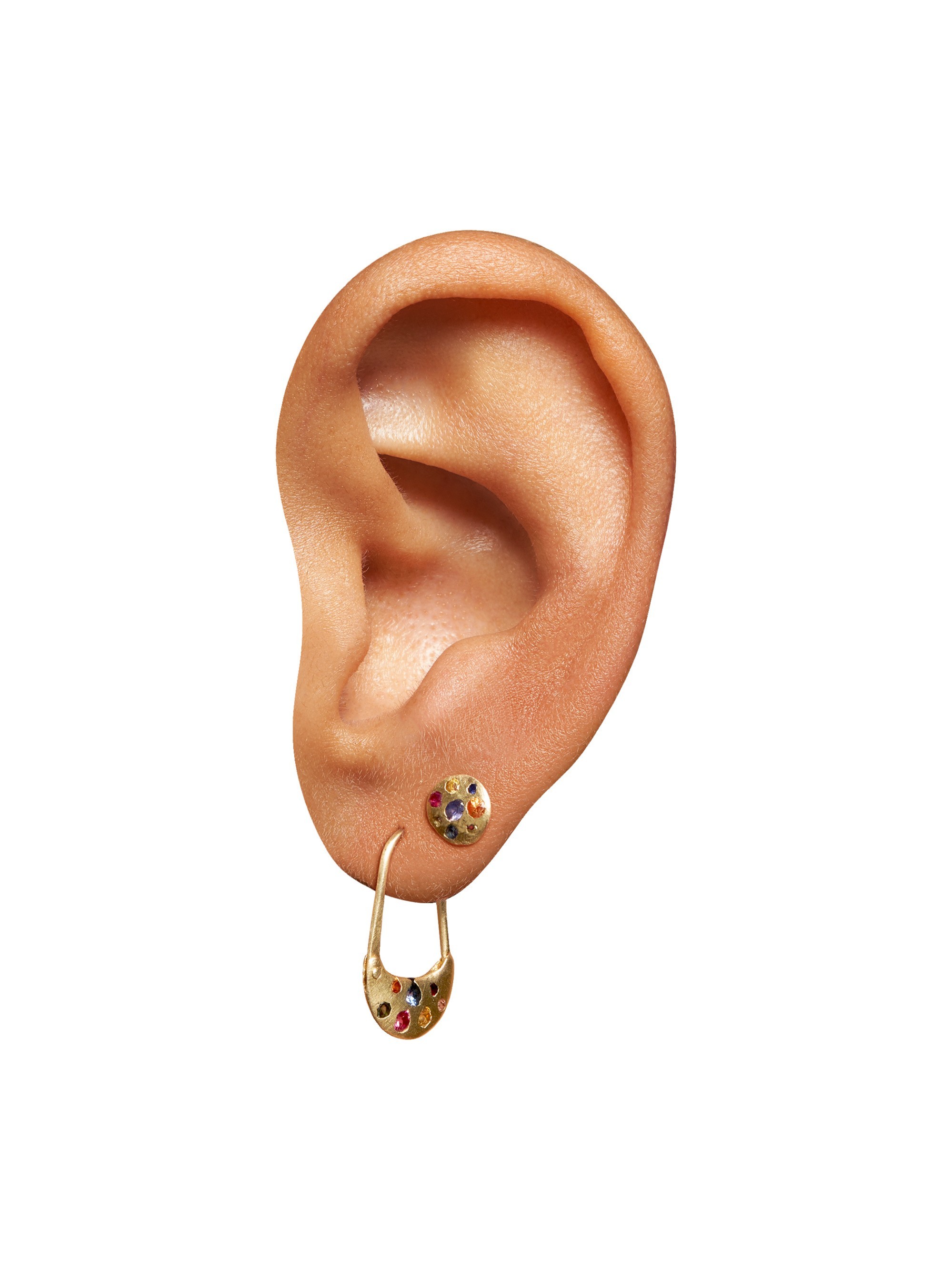 Blue & Purple Safety Pin Earrings
