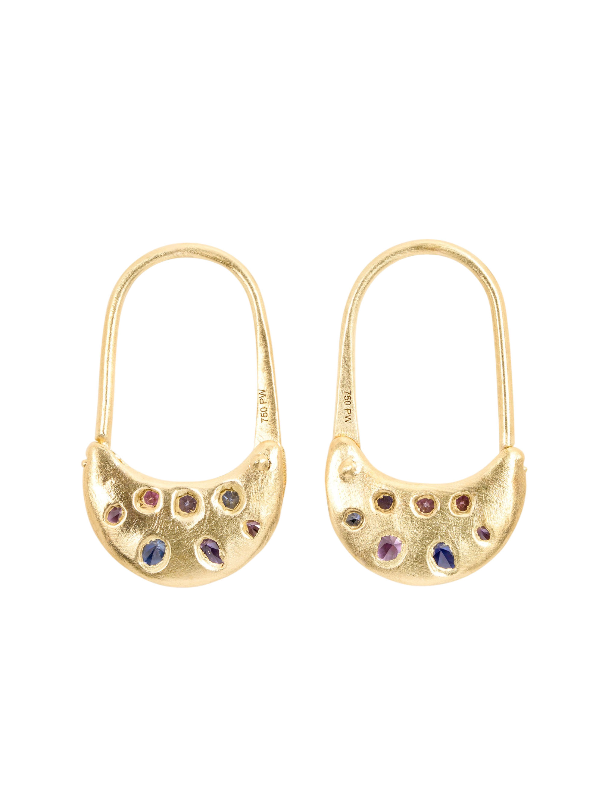 Blue & Purple Safety Pin Earrings