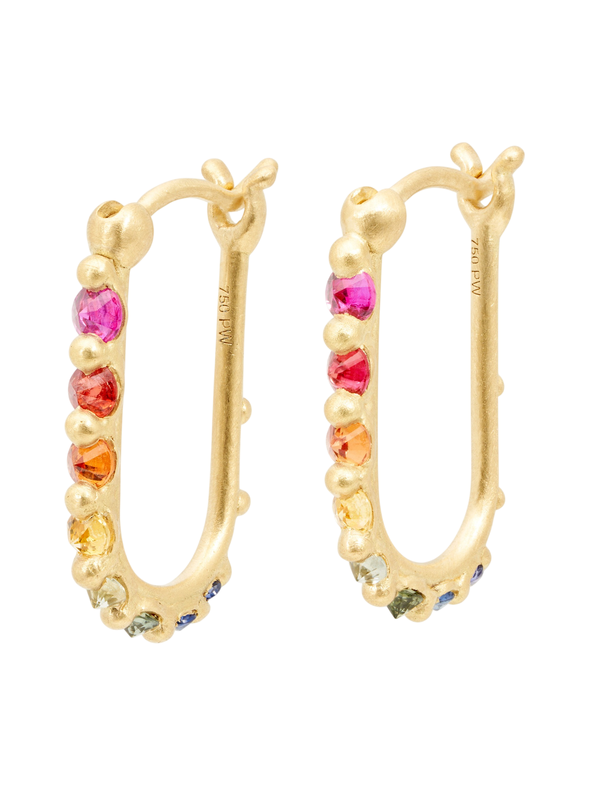 Rainbow Oval Polaris Hoop Earrings photo