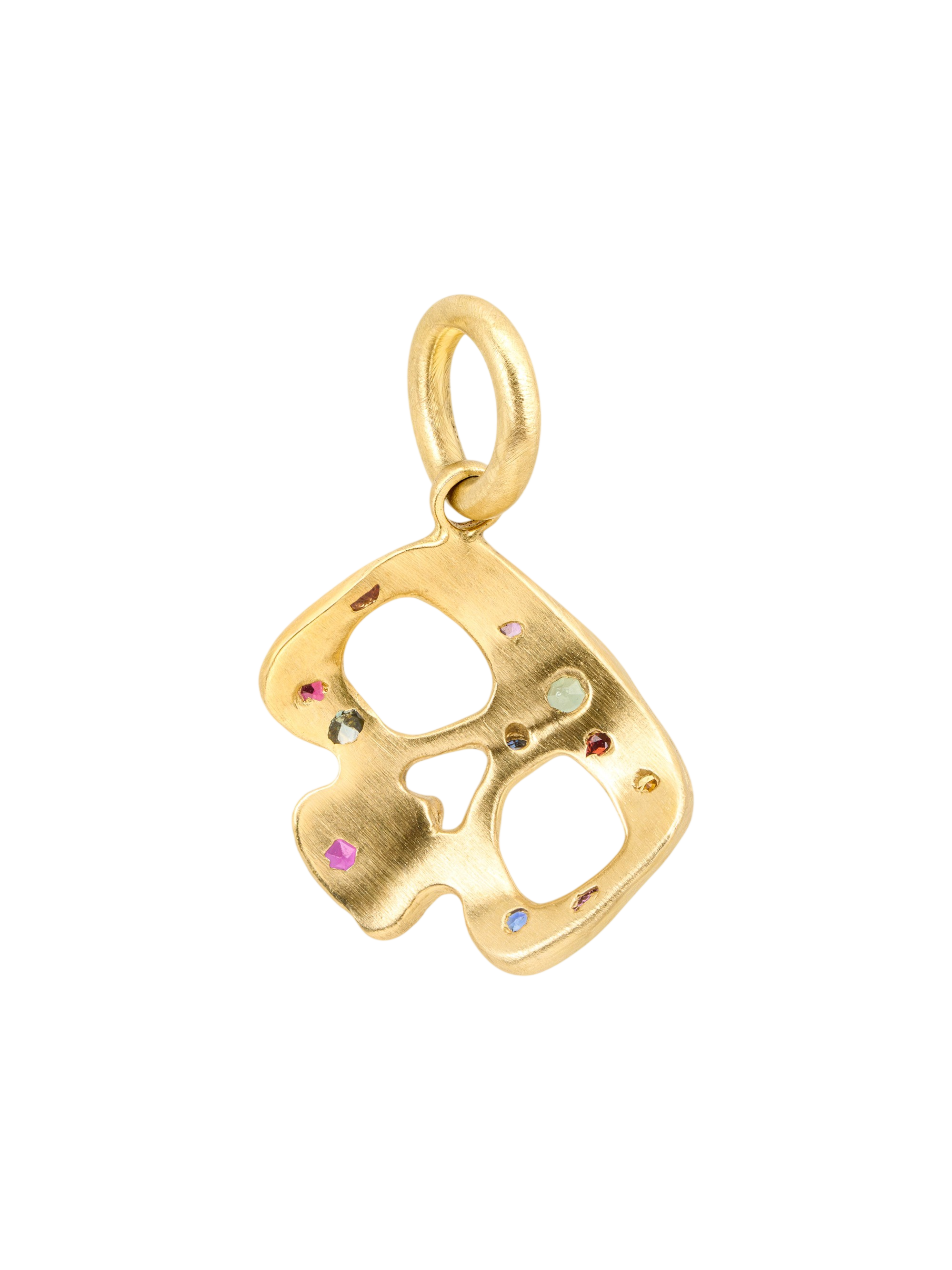 Rainbow Confetti Skull Charm