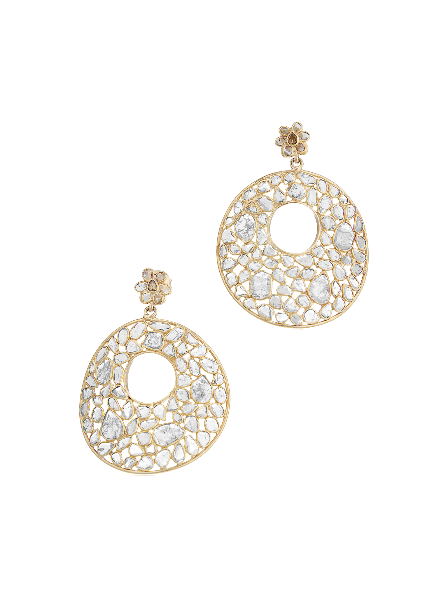 Jasmine diamond statement earrings by Pomegranate Finematter
