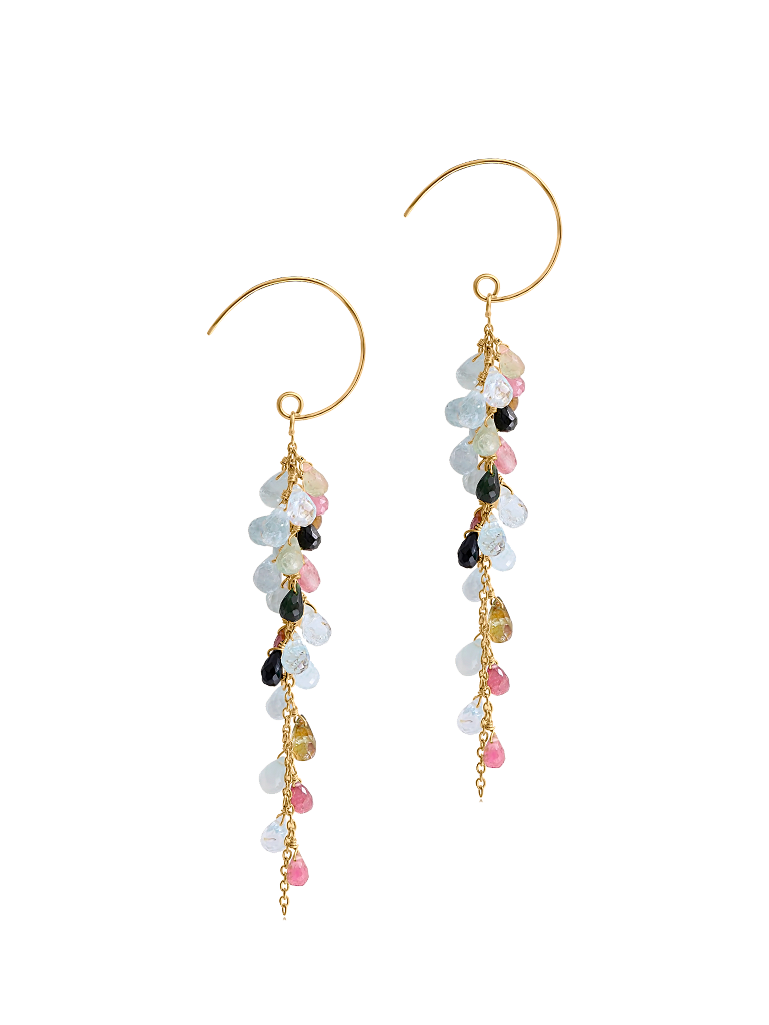 Aiko tourmaline and aquamarine earrings