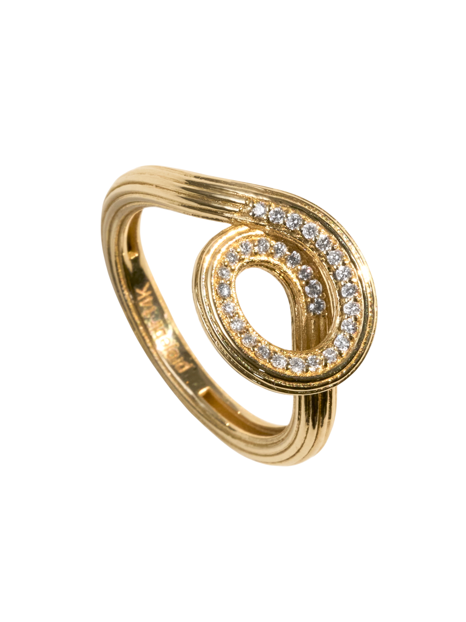 Wave diamonds ring