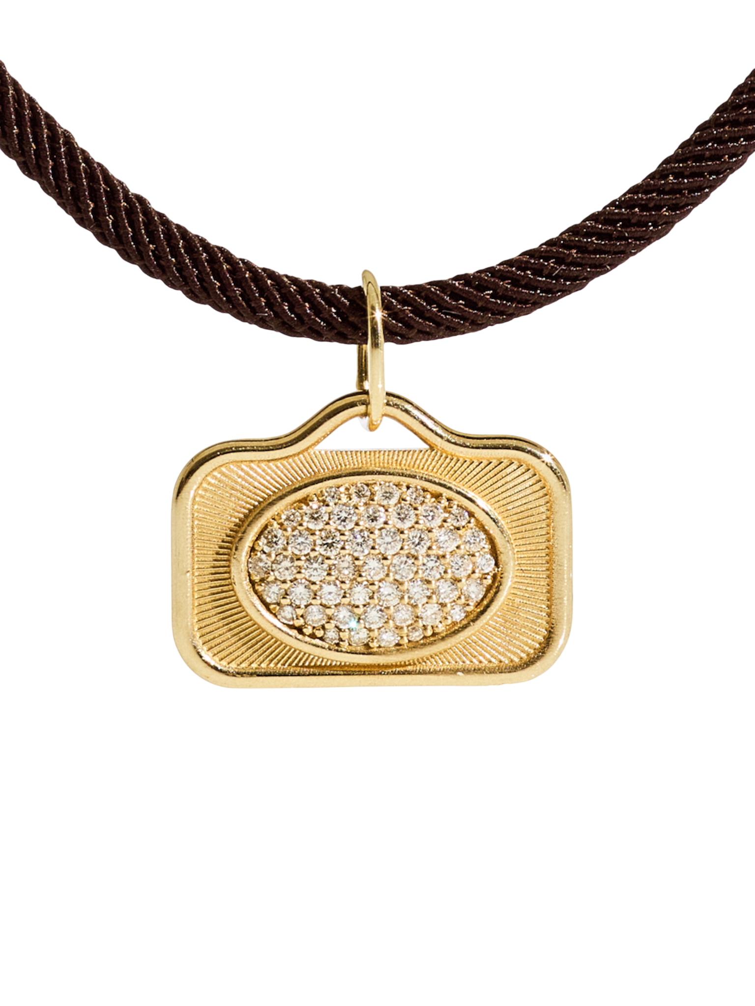 Oval diamonds rays pendant