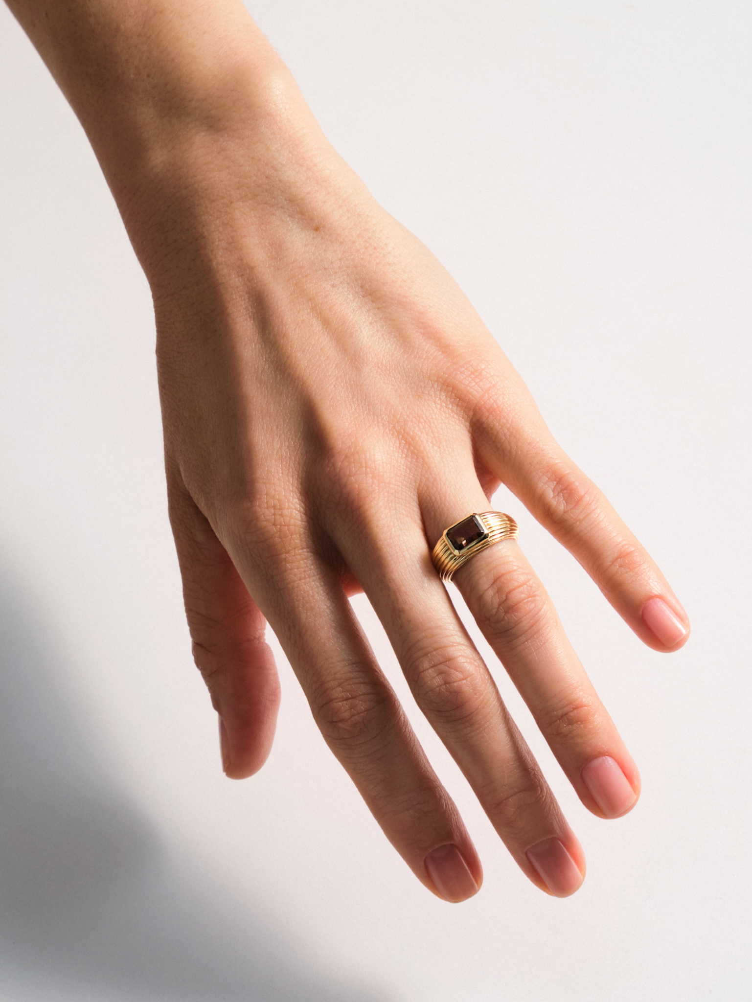 Chubby smokey topaz ring