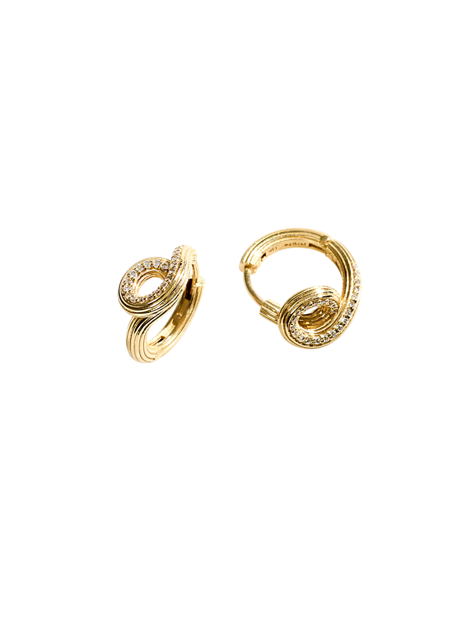 Wave diamonds earrings