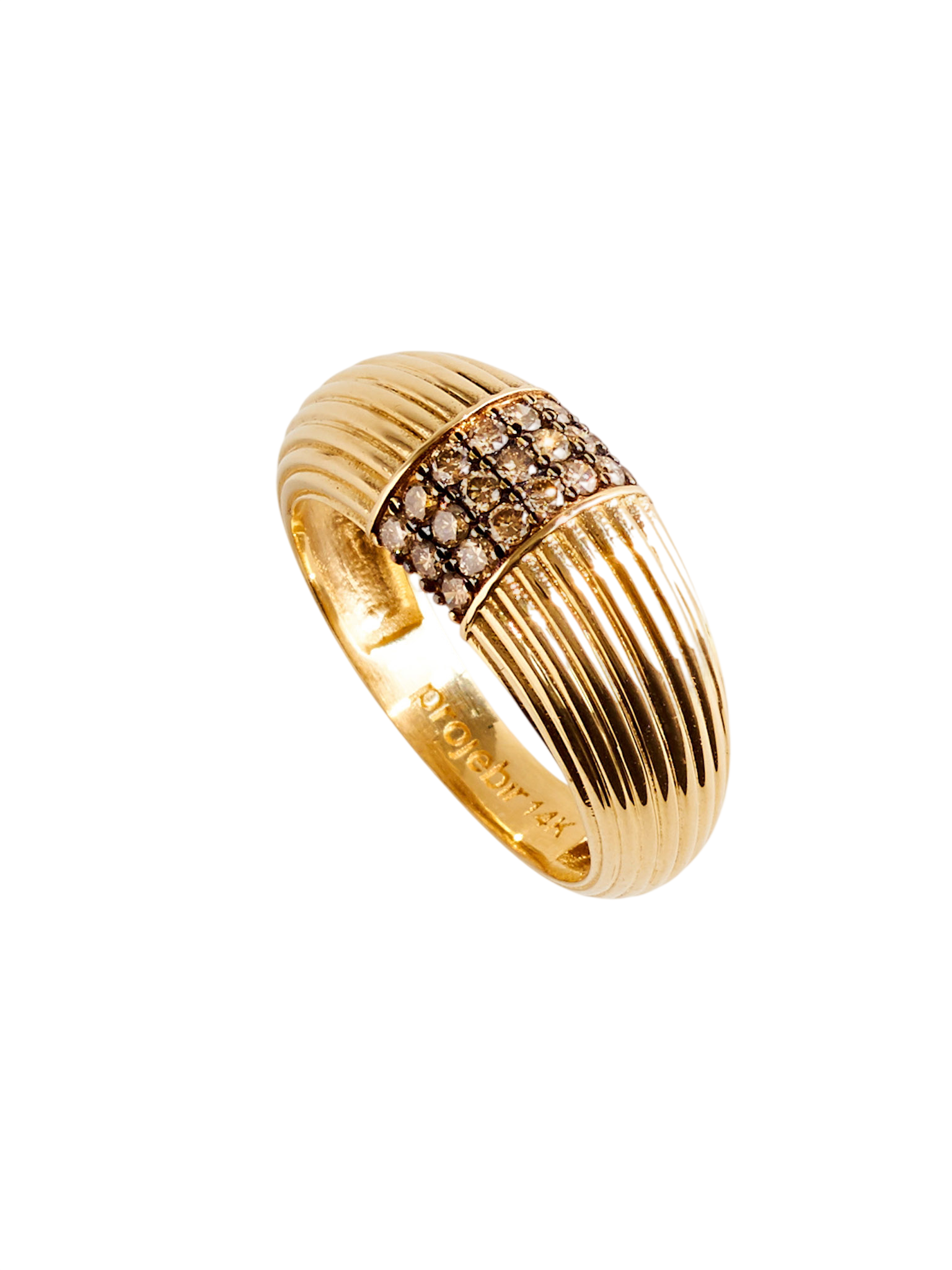 Chubby cognac diamonds band ring