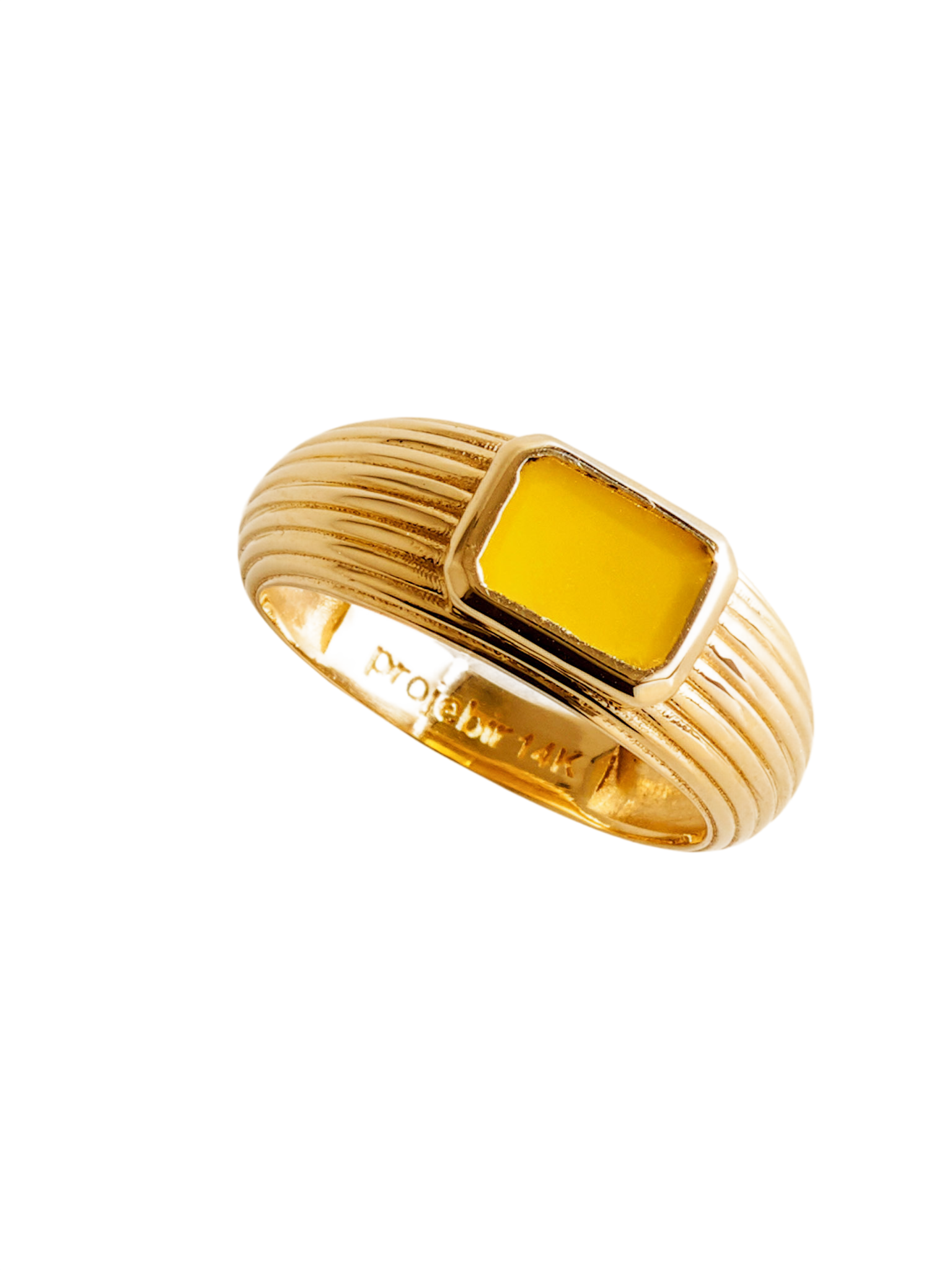 Chubby yellow agate ring