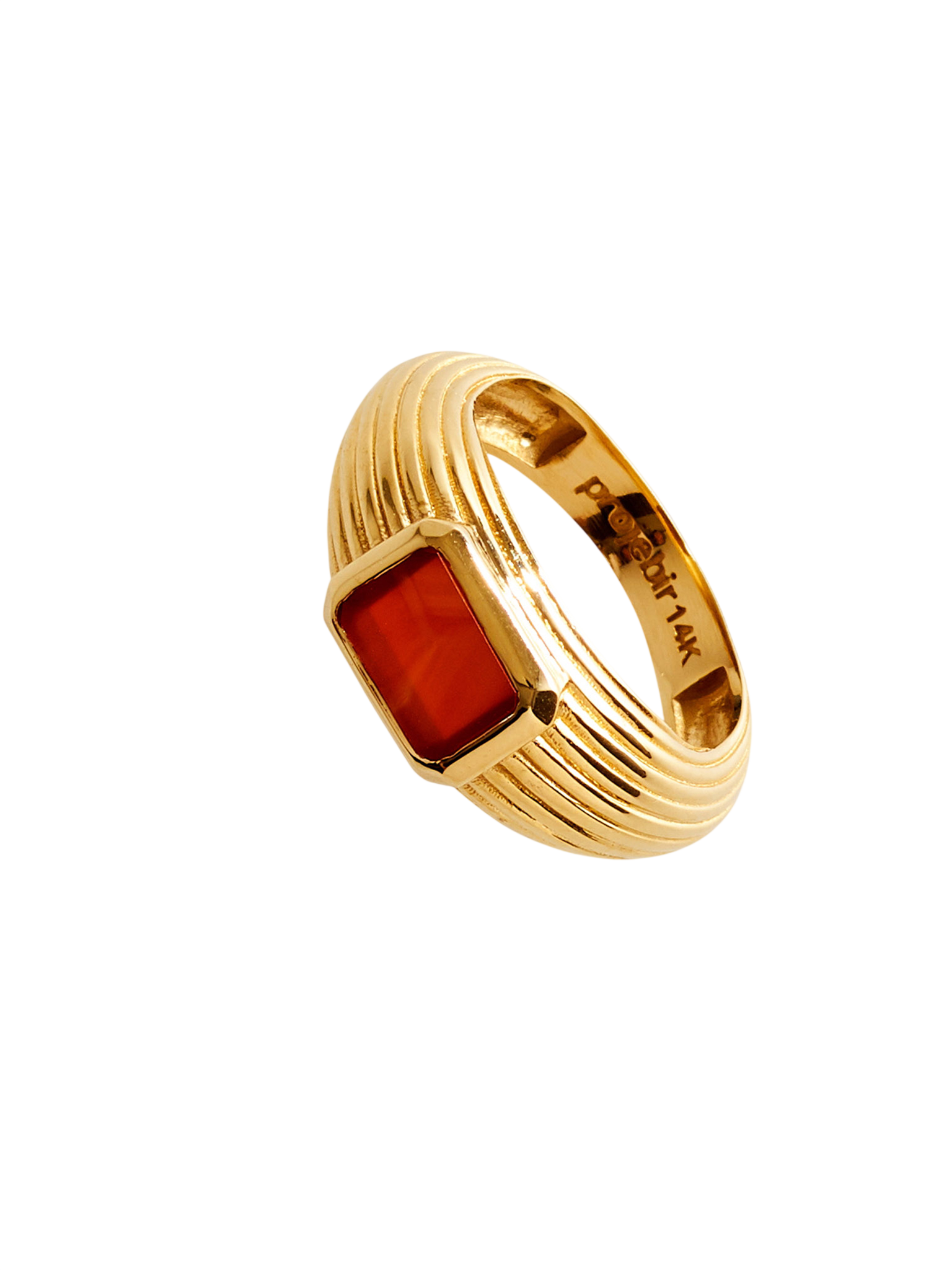 Chubby red agate ring