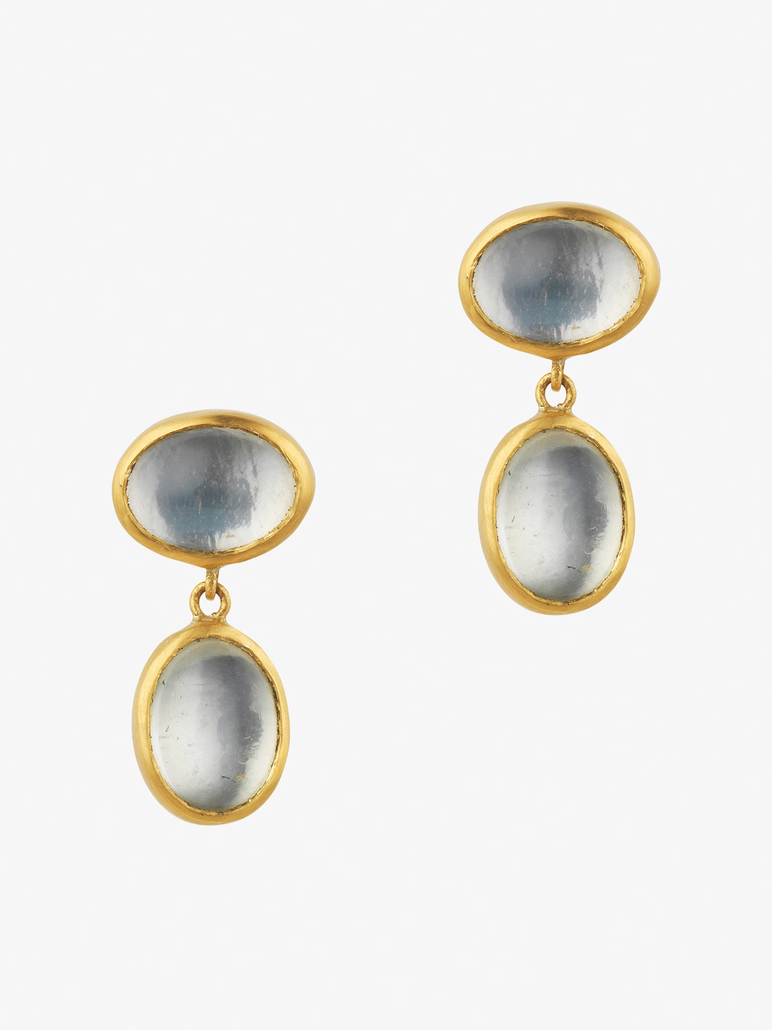 Small mango moonstone amphora earrings