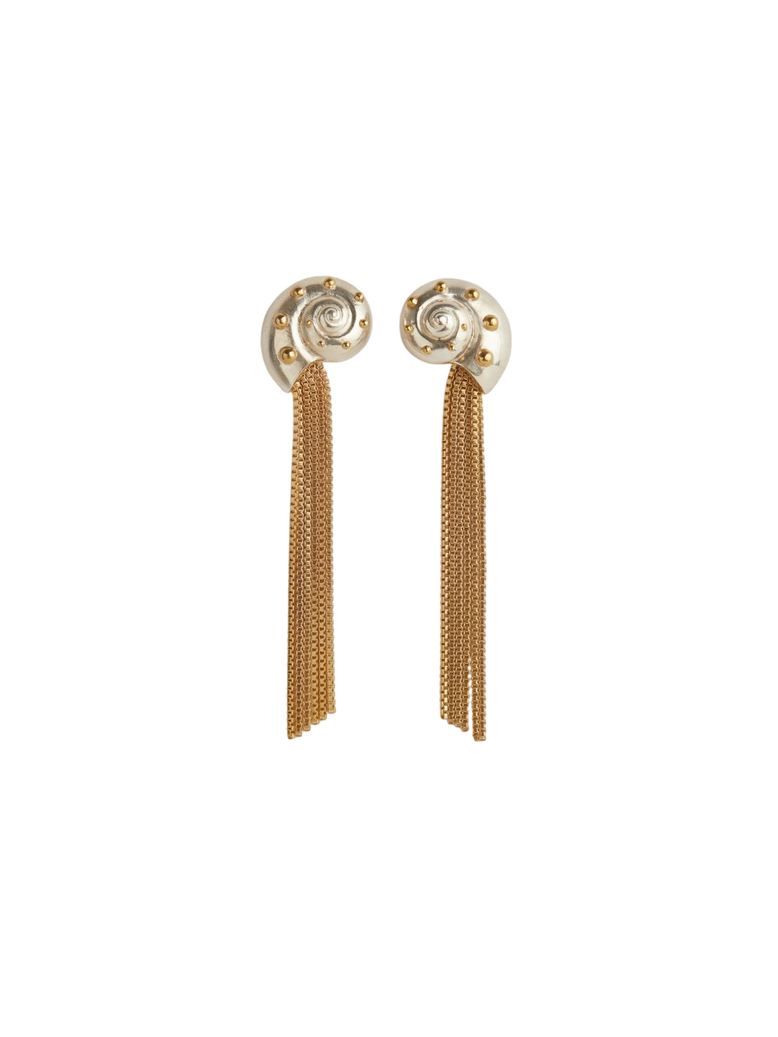 Inanna spiral mixed metal chain earrings