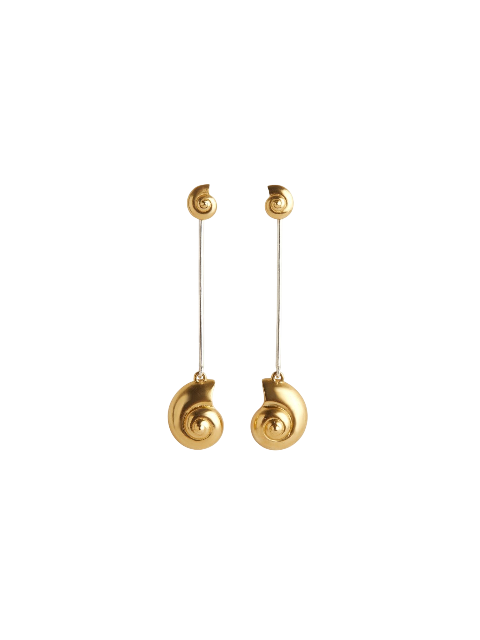 Inanna spiral mixed metal bar earrings