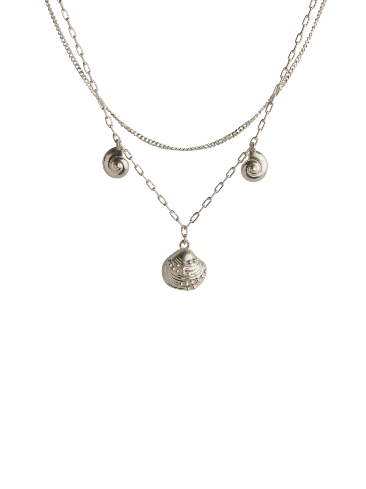 Calypso layered necklace silver