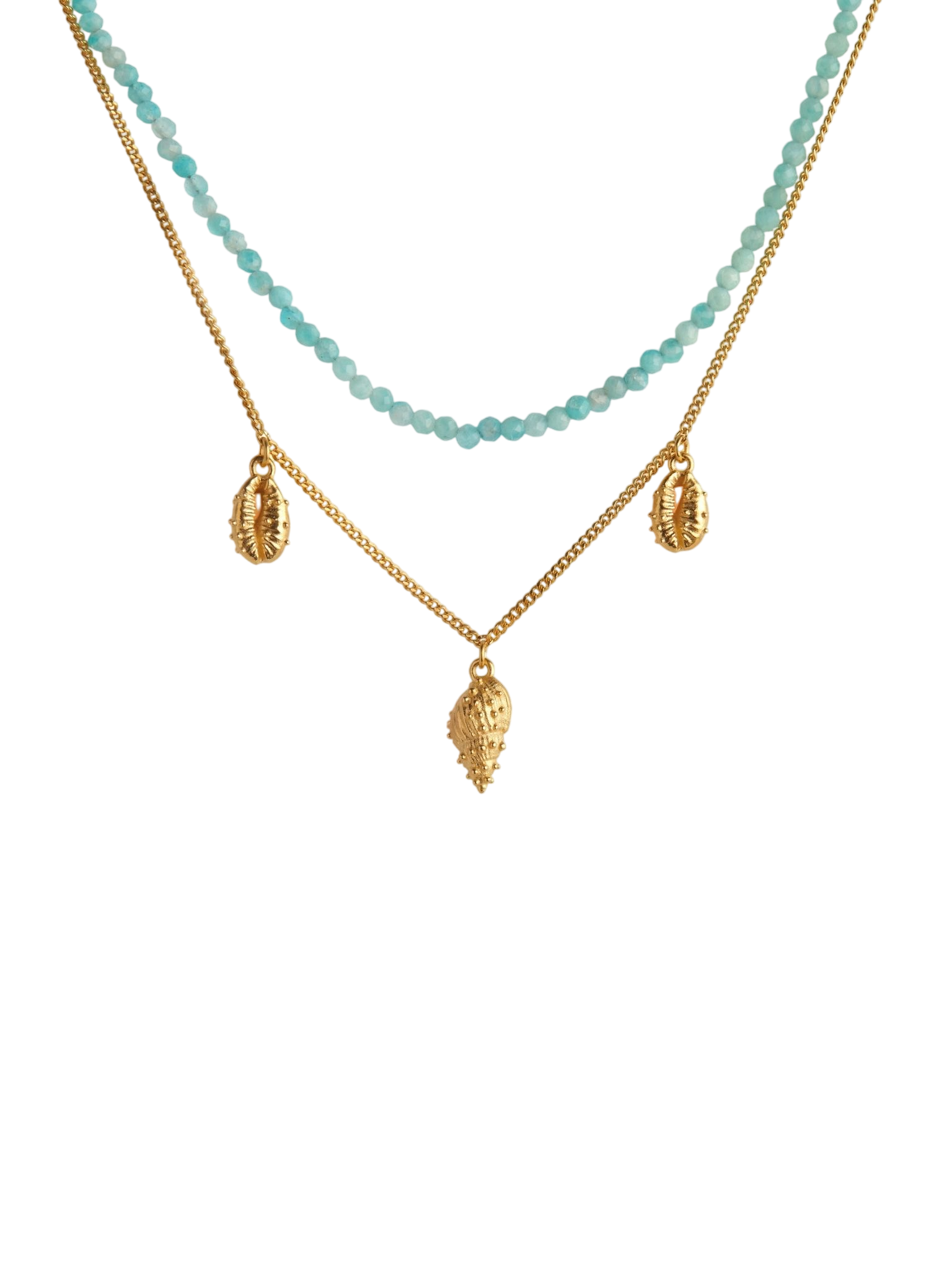 Thalassa amazonite layered necklace gold