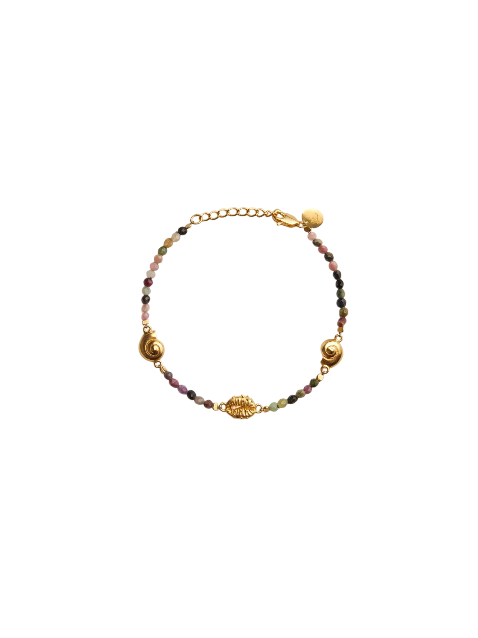 Inanna spiral tourmaline bracelet gold