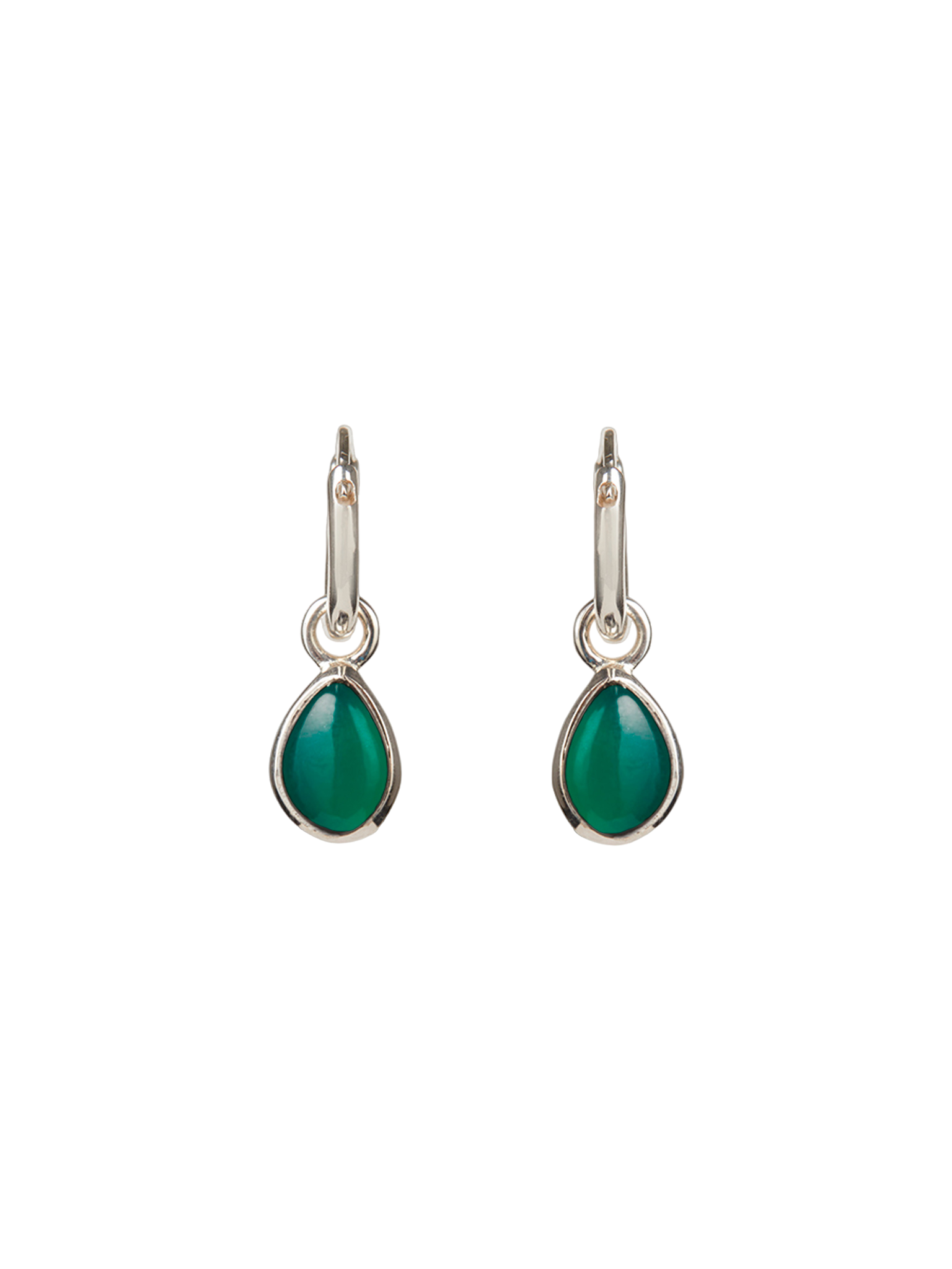 Apollo green onyx silver mini hoop earrings