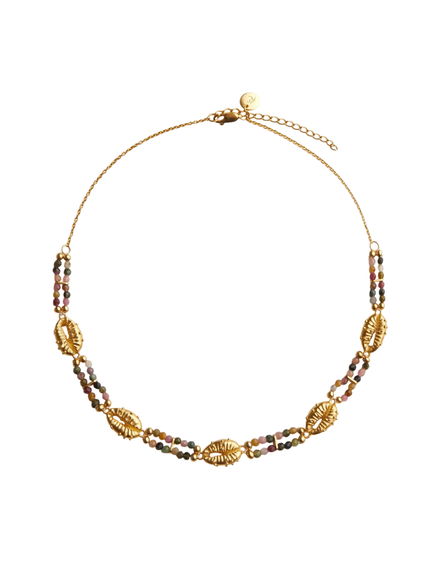 Aphrodite tourmaline choker necklace gold