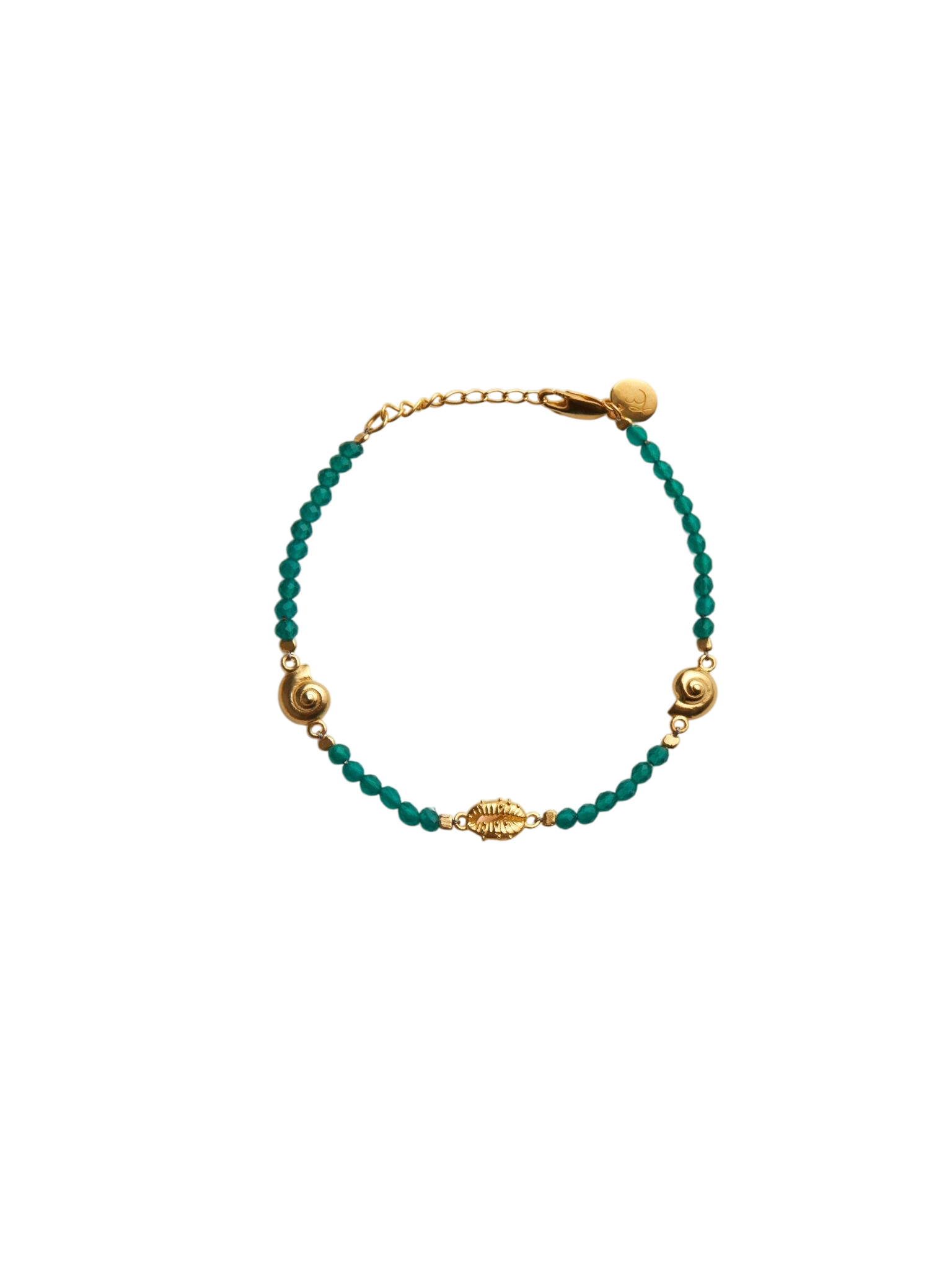 Inanna spiral green onyx bracelet gold