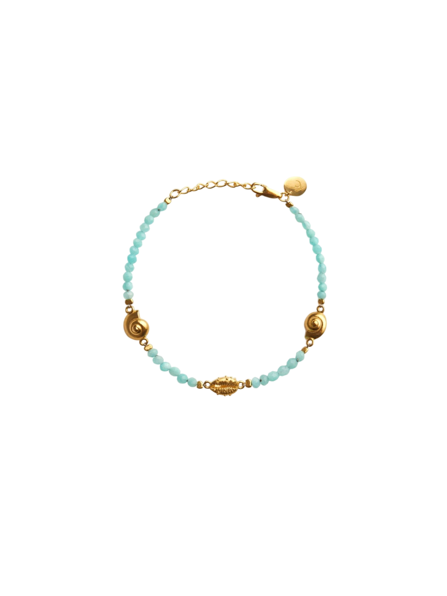 Inanna spiral amazonite bracelet gold