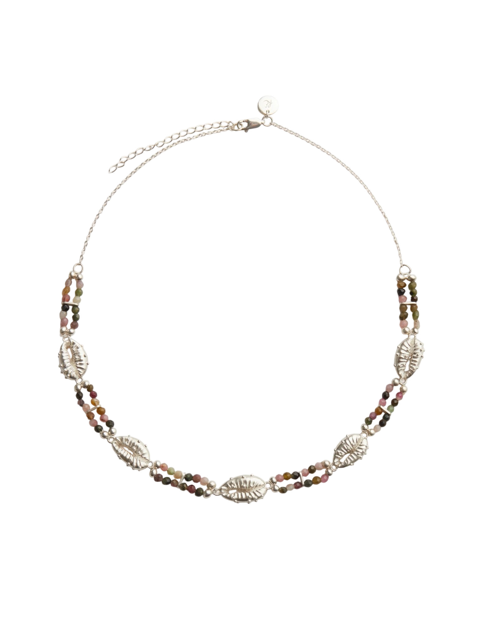 Aphrodite tourmaline choker necklace silver