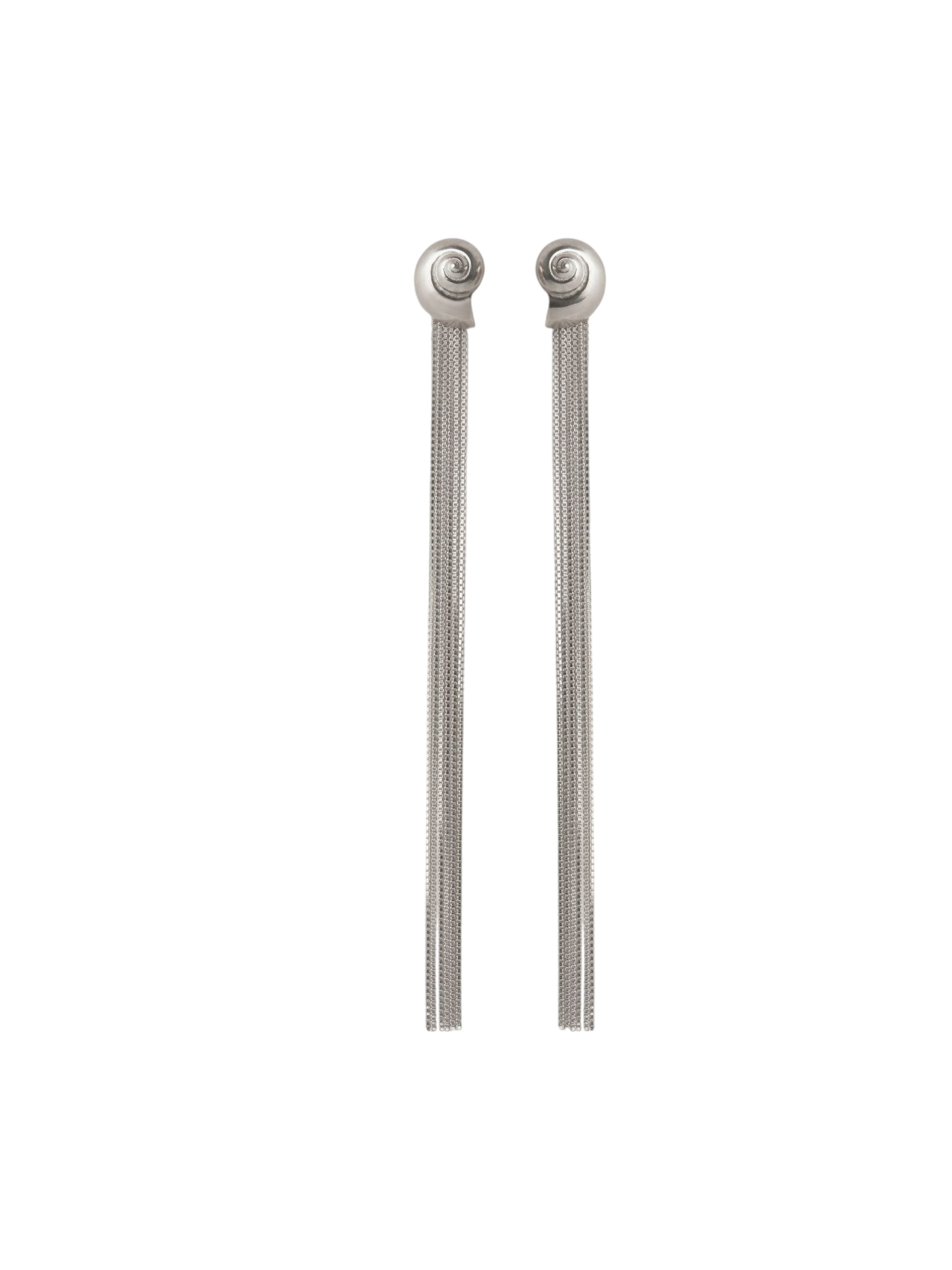 Inanna spiral drape earrings silver